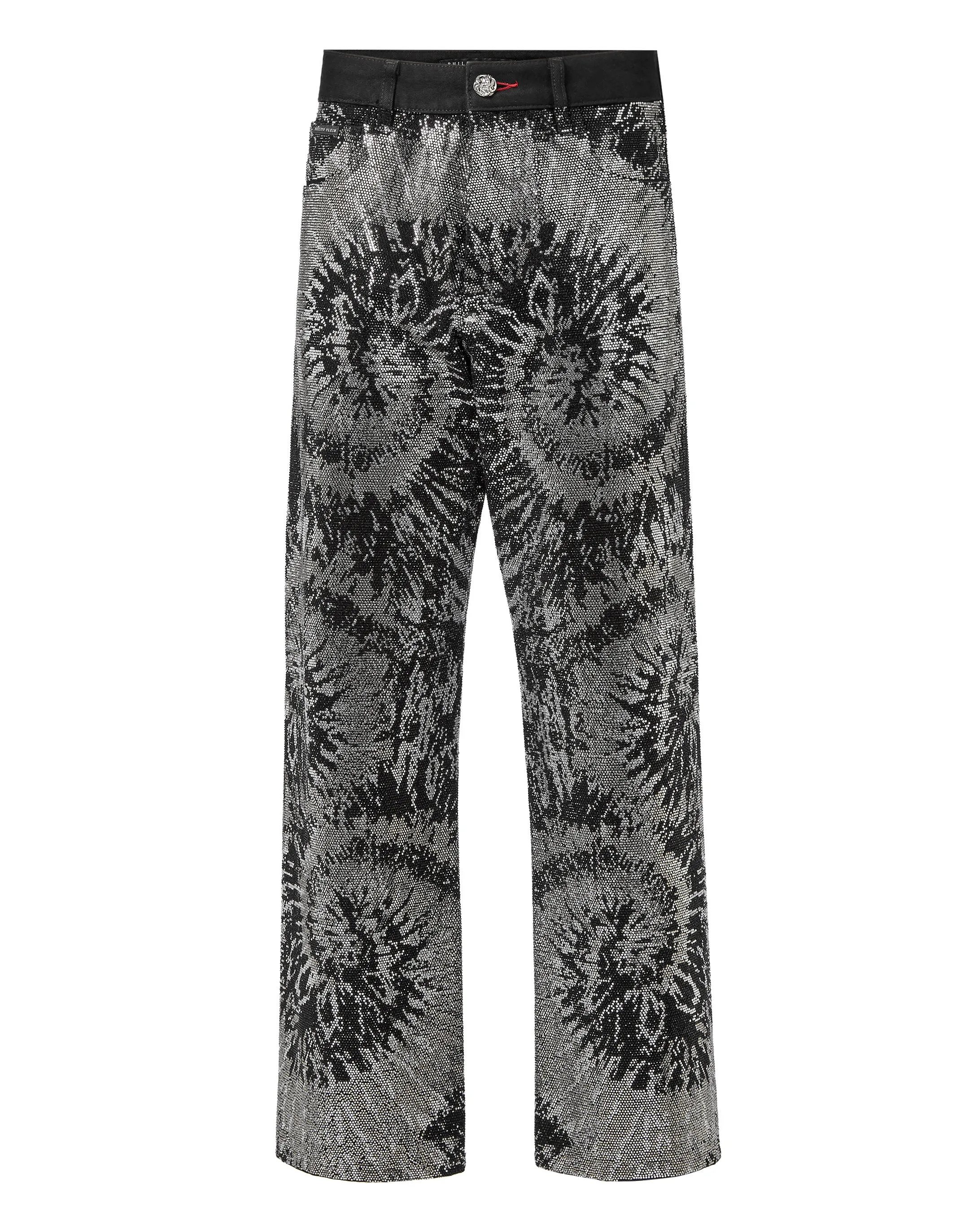 Denim High Rise Fit Black White Stones Tiedye Tie dye
