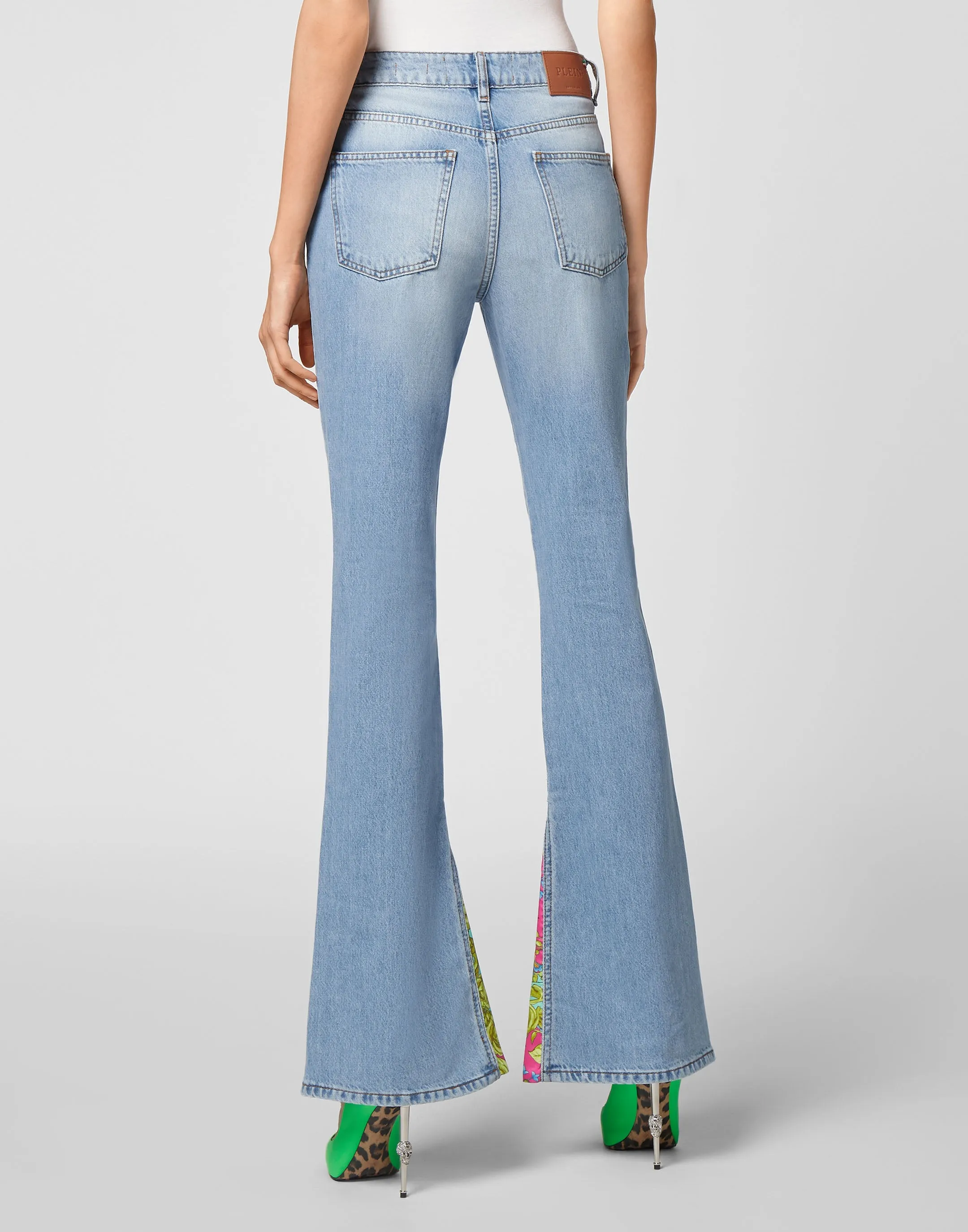 Denim Trousers Flare Fit insert New Baroque