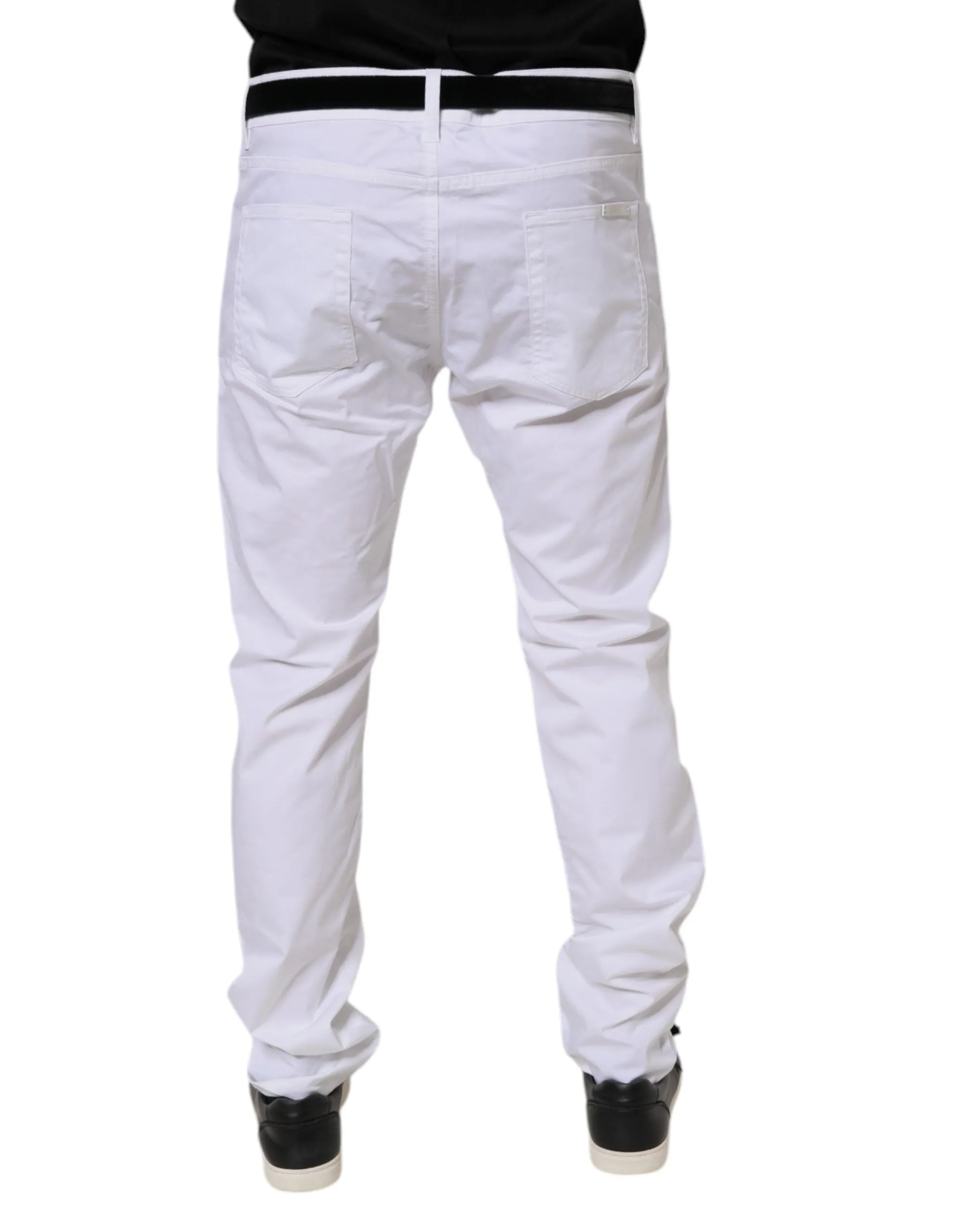 Dolce & Gabbana Cotton Stretch Skinny Dress Formal Men's Pants (Pre-Owned)