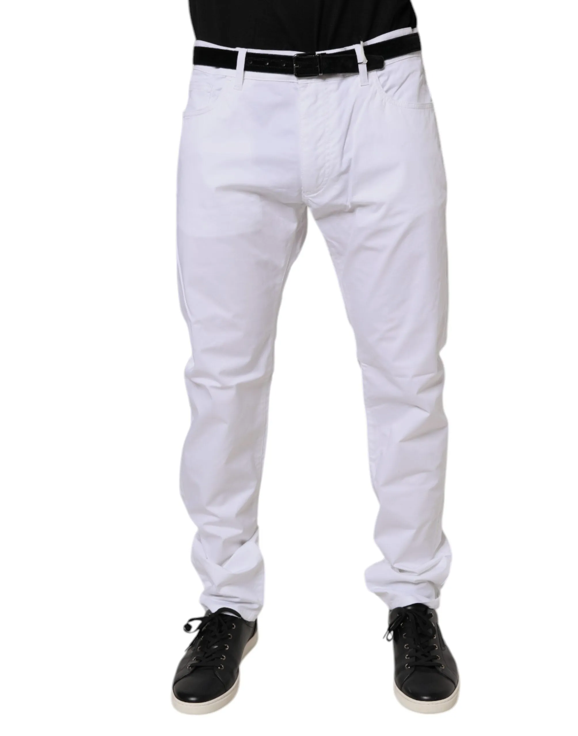 Dolce & Gabbana Cotton Stretch Skinny Dress Formal Men's Pants (Pre-Owned)