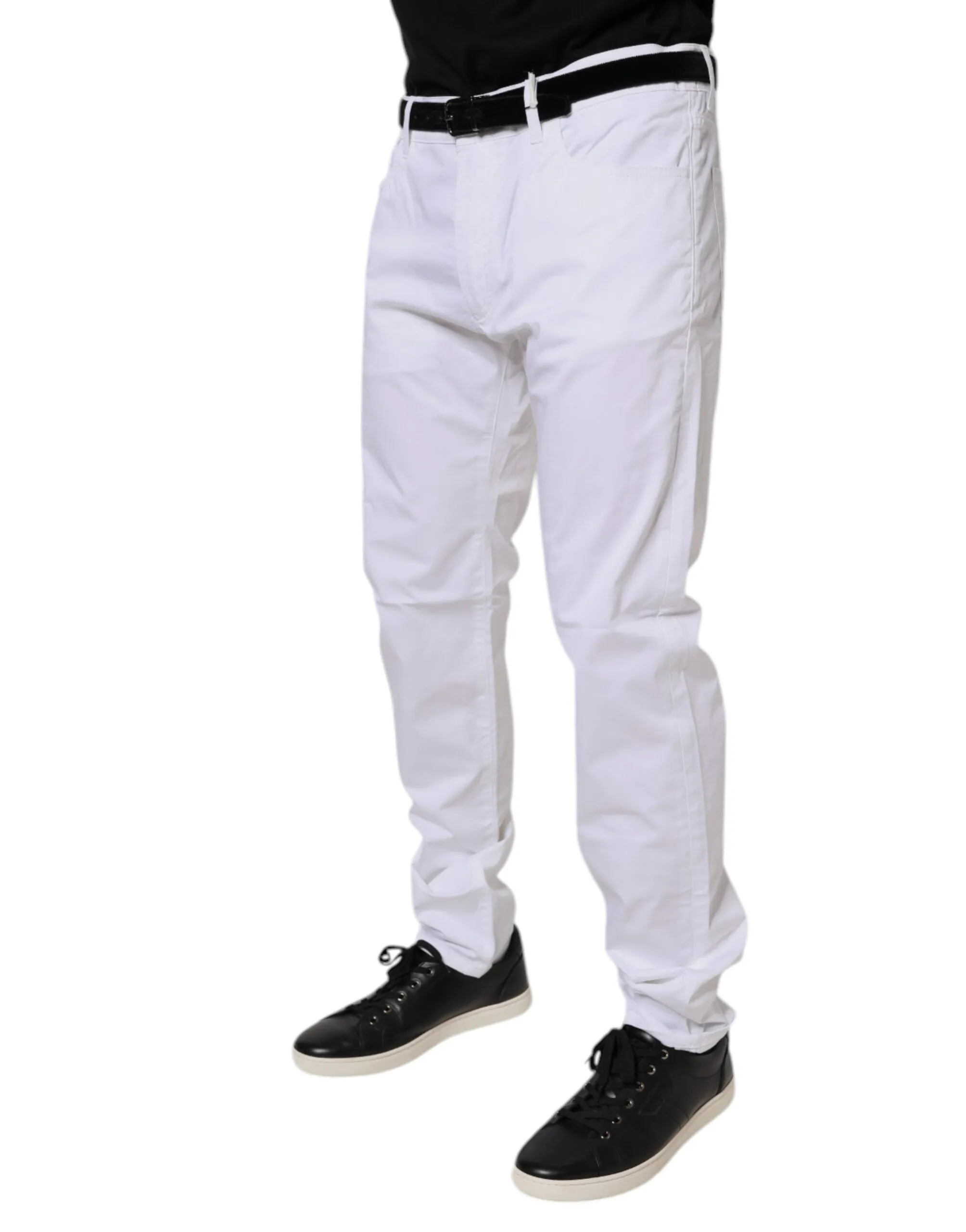 Dolce & Gabbana Cotton Stretch Skinny Dress Formal Men's Pants (Pre-Owned)