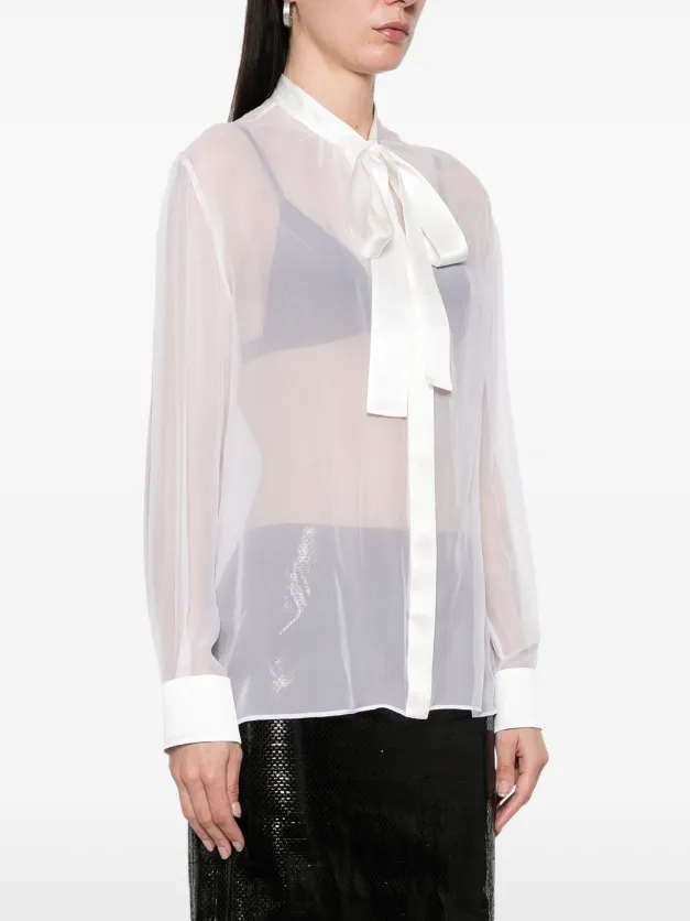 Dolce & Gabbana silk chiffon pussy-bow shirt