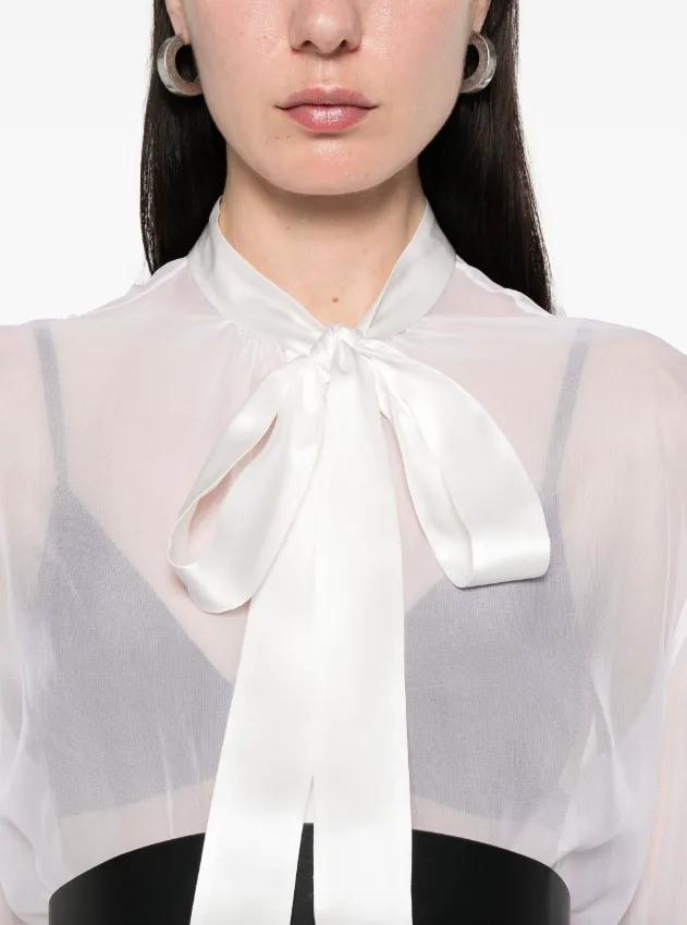 Dolce & Gabbana silk chiffon pussy-bow shirt