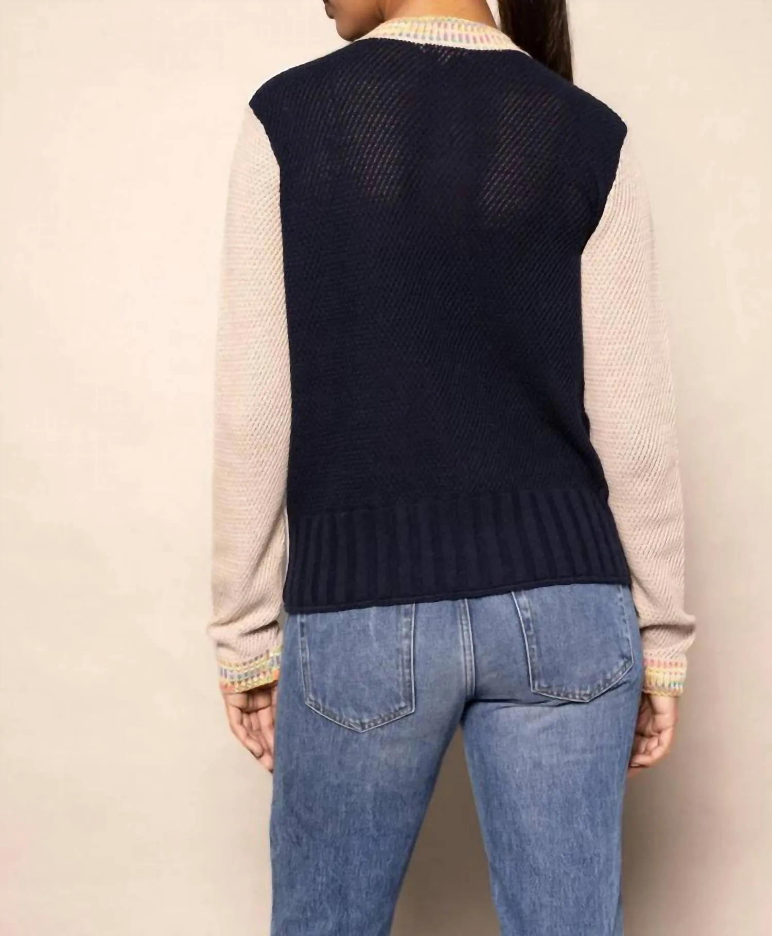 Double Track Cardigan In Vellum/ink