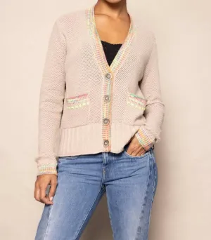Double Track Cardigan In Vellum/ink