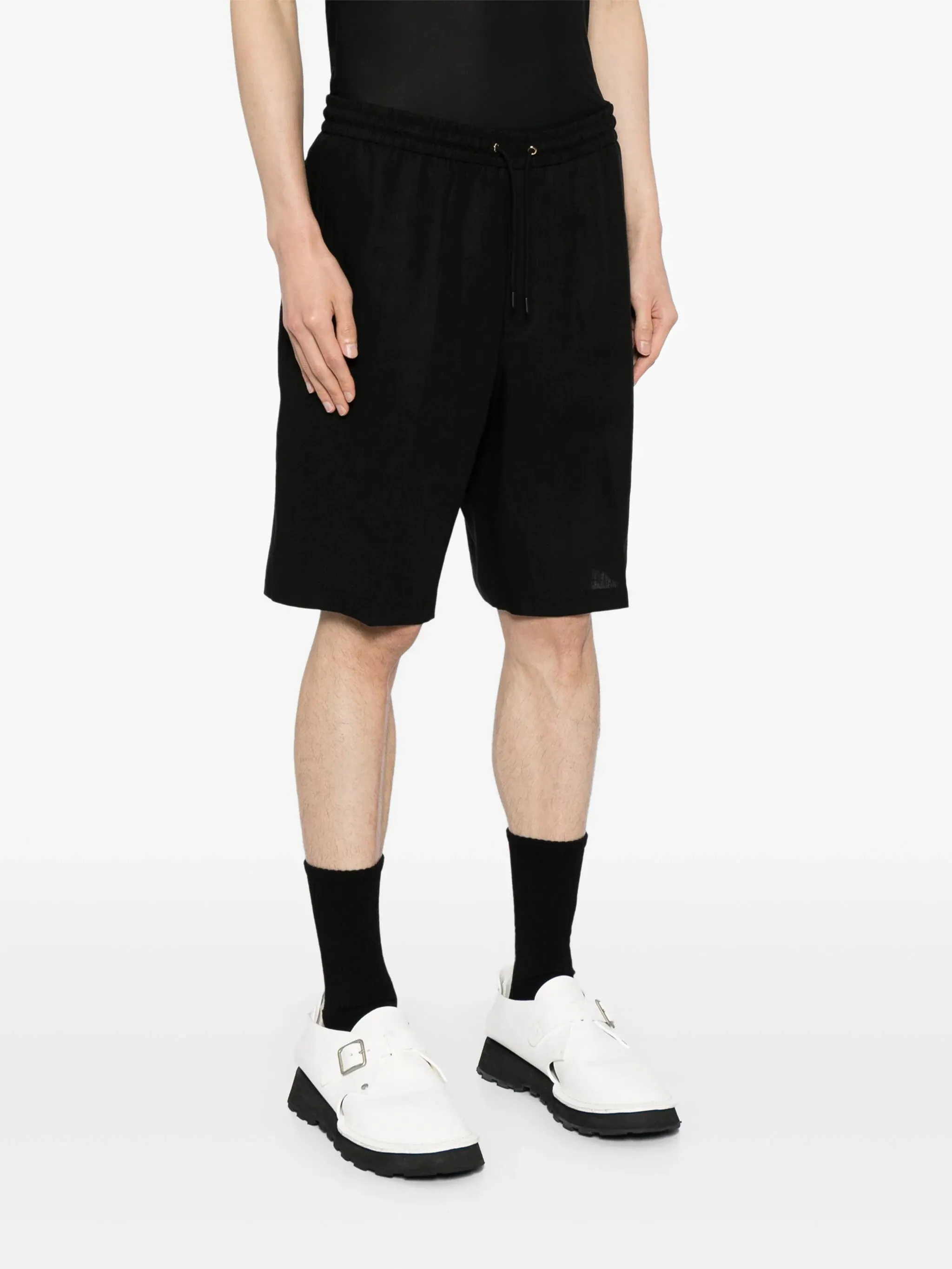 Drawstring-Waist Linen Shorts