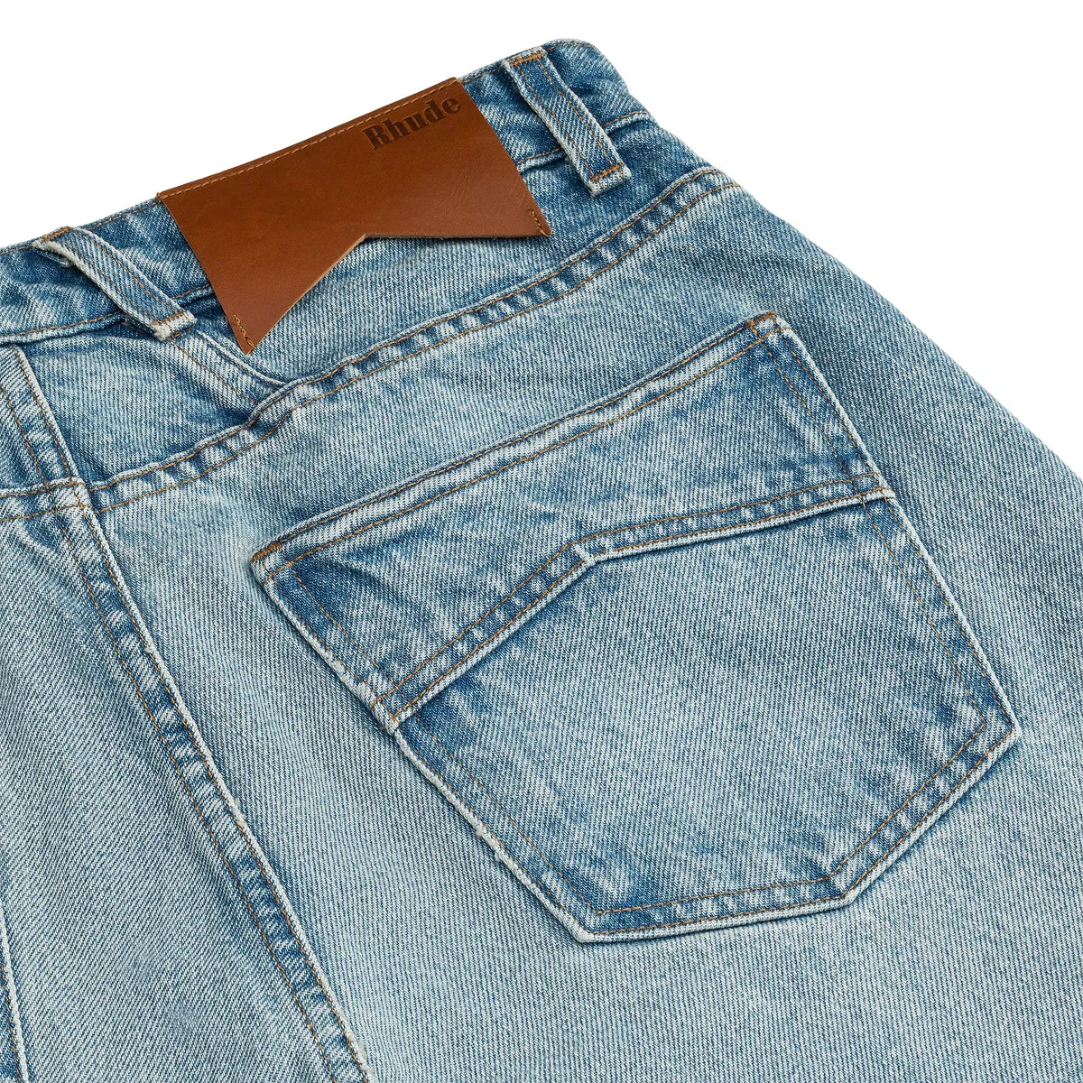 Drop Crotch Denim Shorts 'Light Indigo'