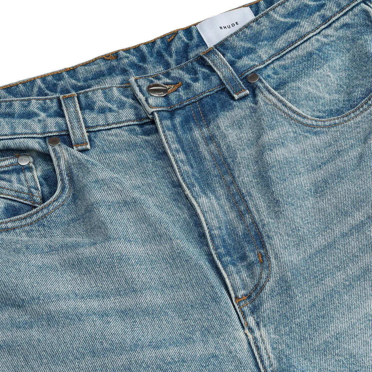 Drop Crotch Denim Shorts 'Light Indigo'