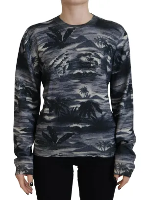 Dsquared² Long Sleeve Thunder Sky Print Casual Women's Sweater (Pre-Owned)