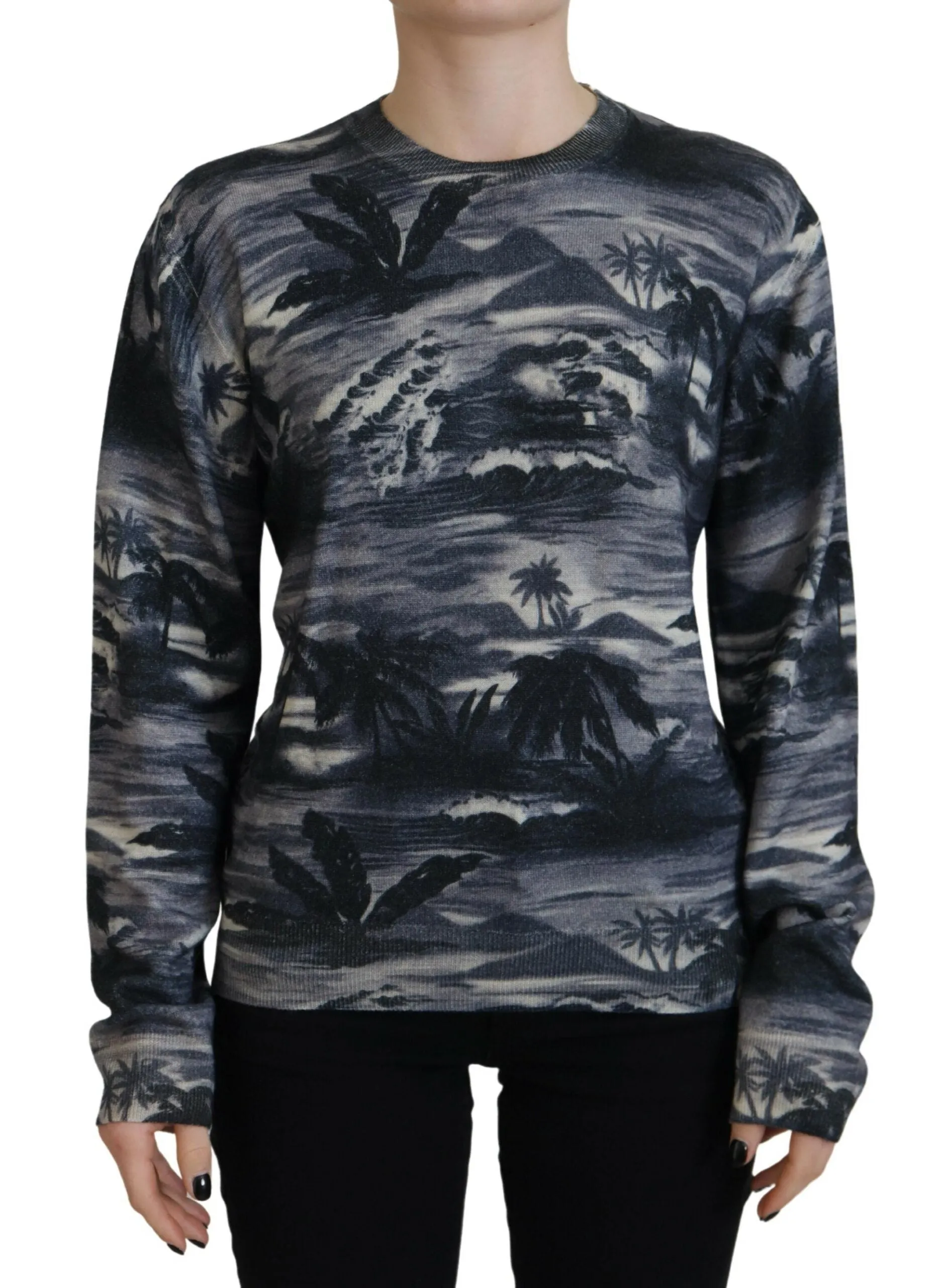 Dsquared² Long Sleeve Thunder Sky Print Casual Women's Sweater (Pre-Owned)