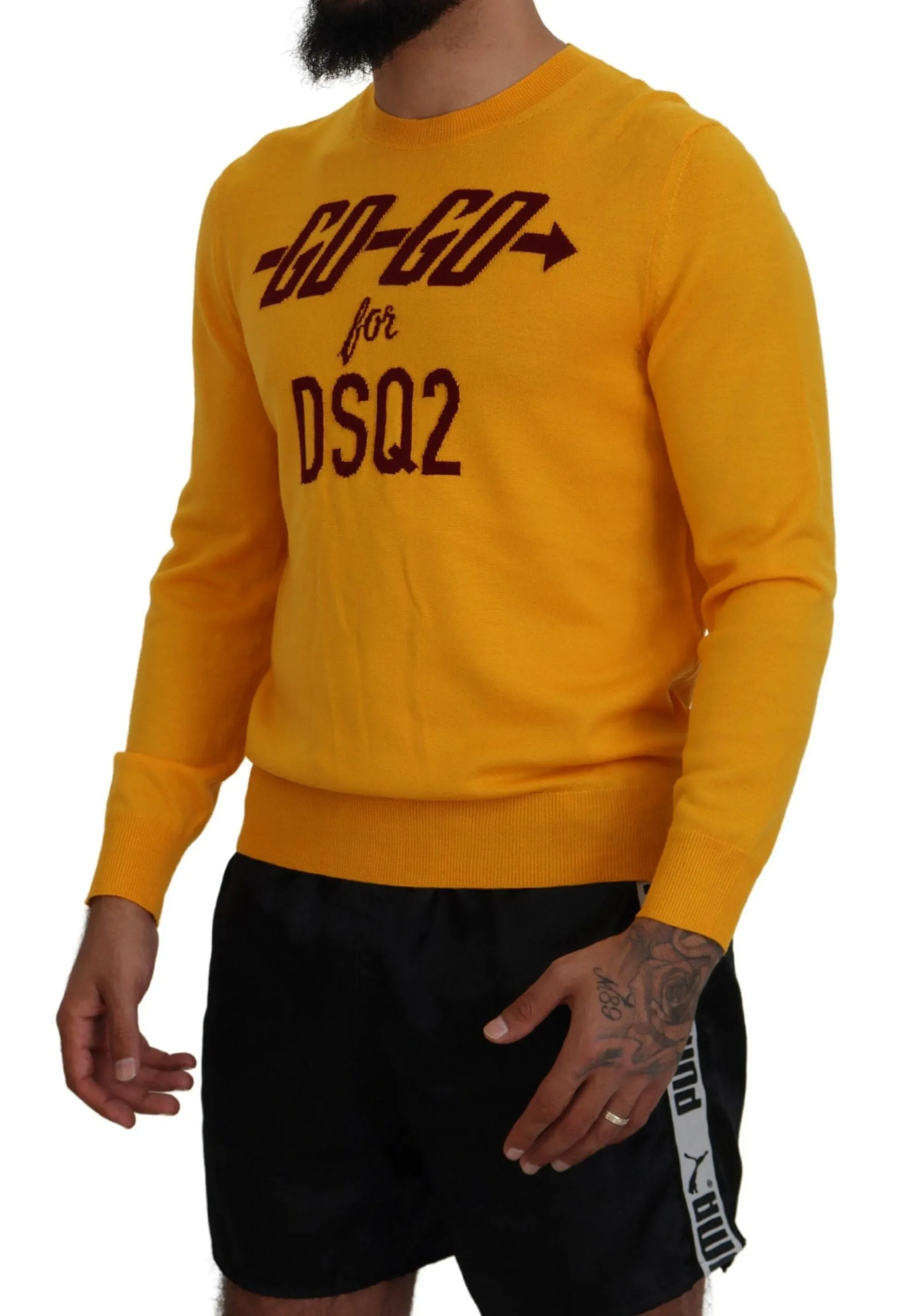 Dsquared² Wool Long Sleeves Men Pullover Men's Sweater (Pre-Owned)