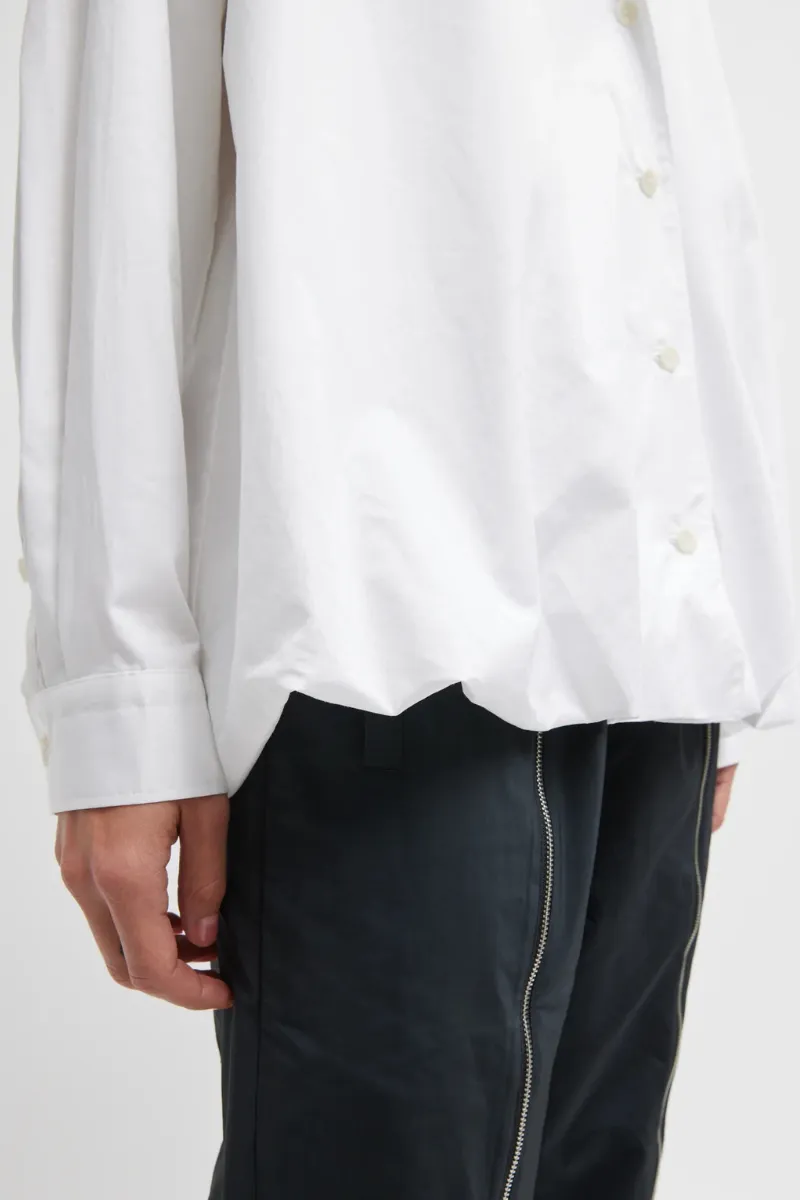 Eco Poplin Bubble Hem Shirt Jacket