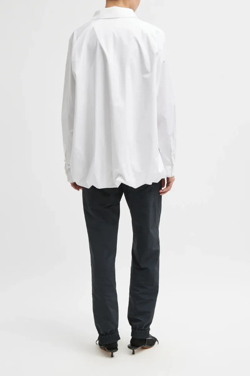 Eco Poplin Bubble Hem Shirt Jacket