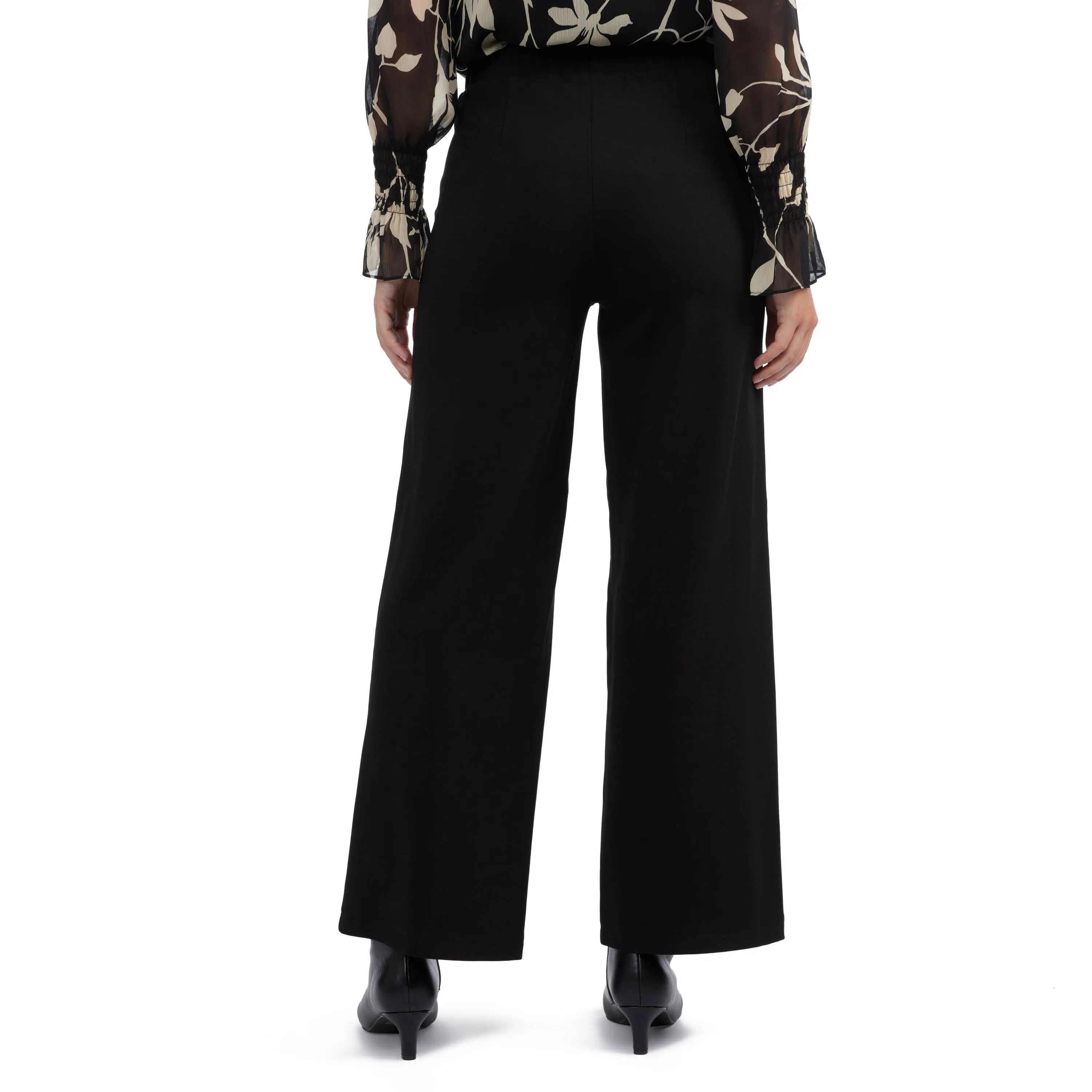 Ellen Tracy Women's Wide Leg Pant with Button Detail