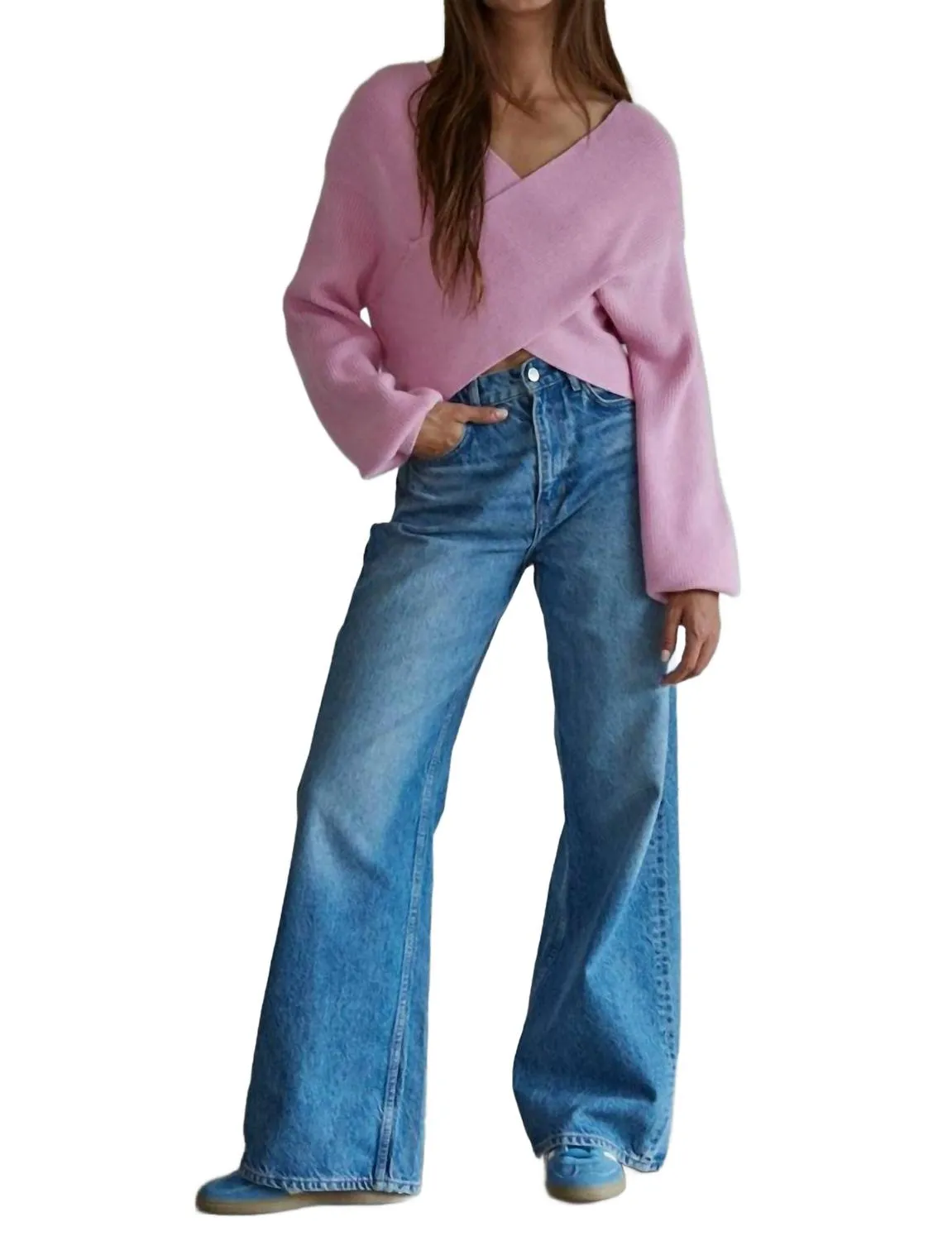 Emmy Sweater Top In Pink