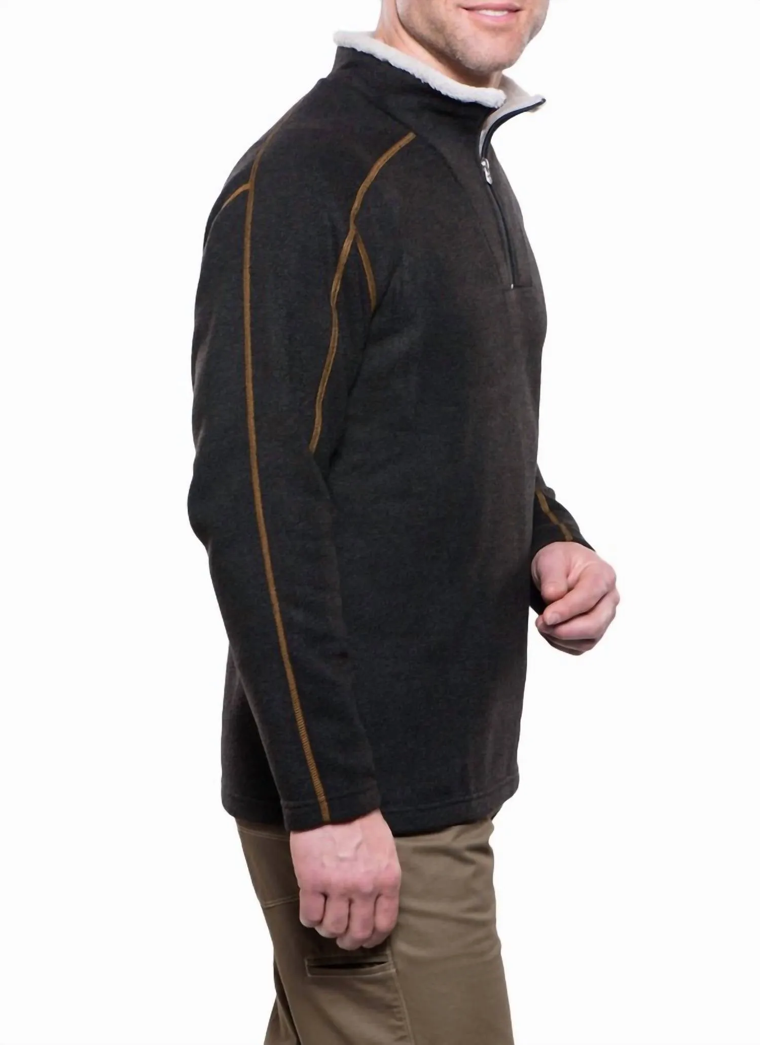 Europa 1/4 Zip Sweater In Charcoal