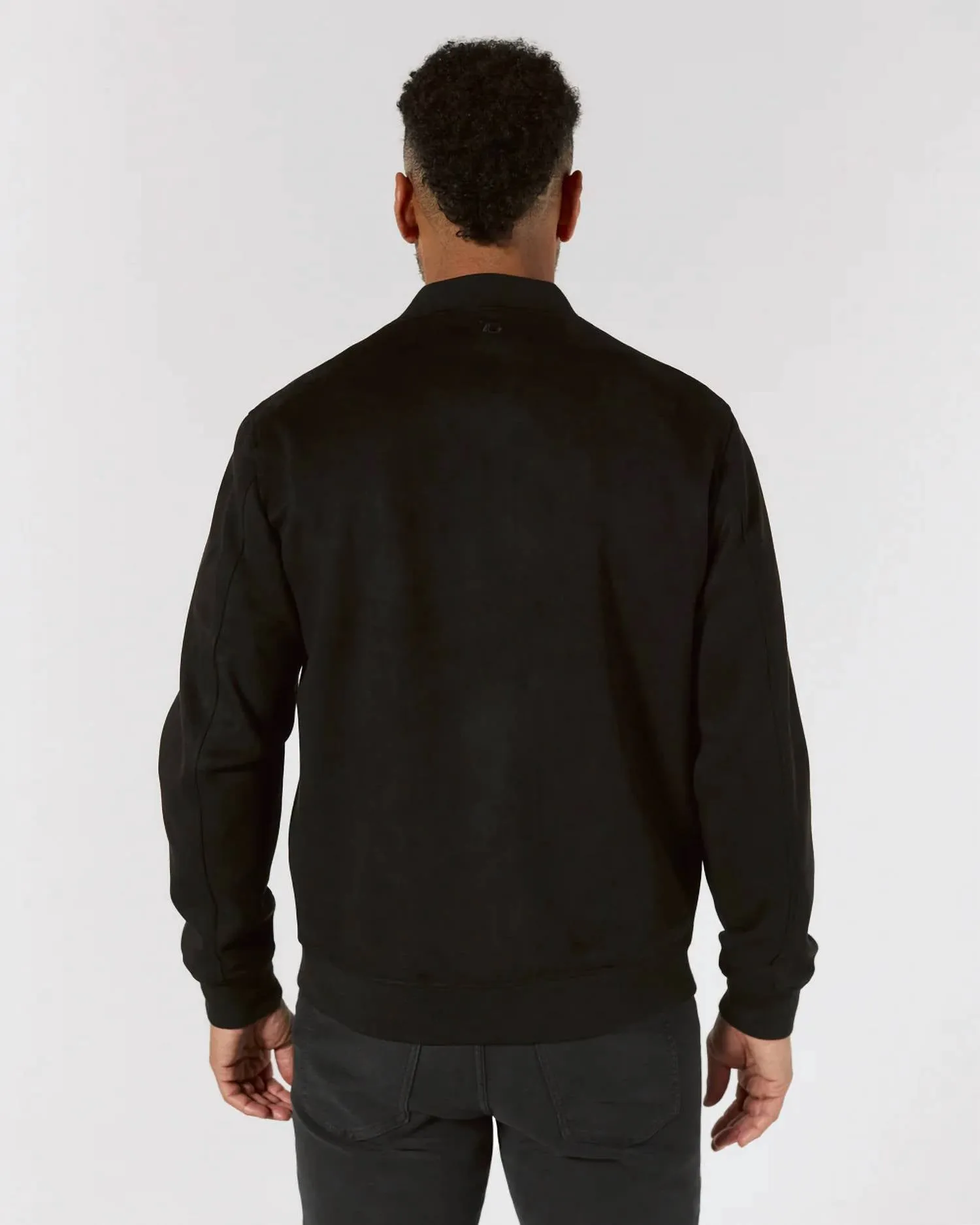 Evolution Suede Bomber Jacket In Onyx