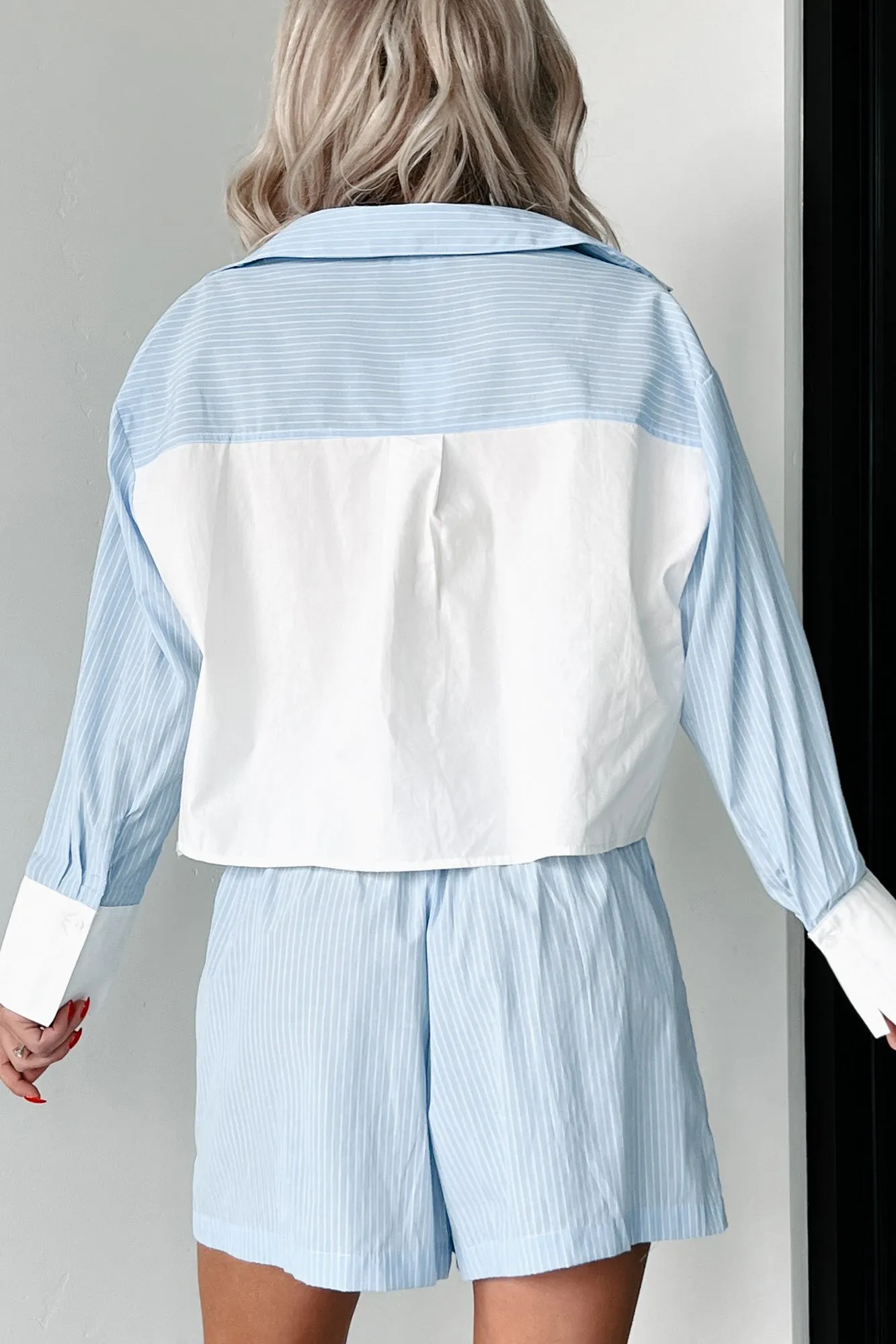 Facilitating Change Striped Two-Piece Set (Light Blue/White)