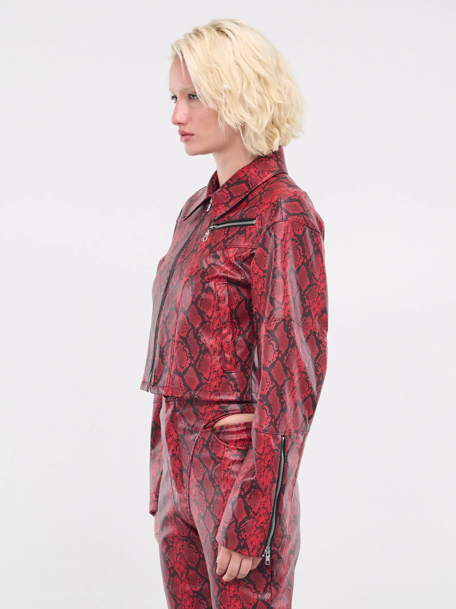 Faux-Leather Jacket (J06-610-BLOOD-RED)