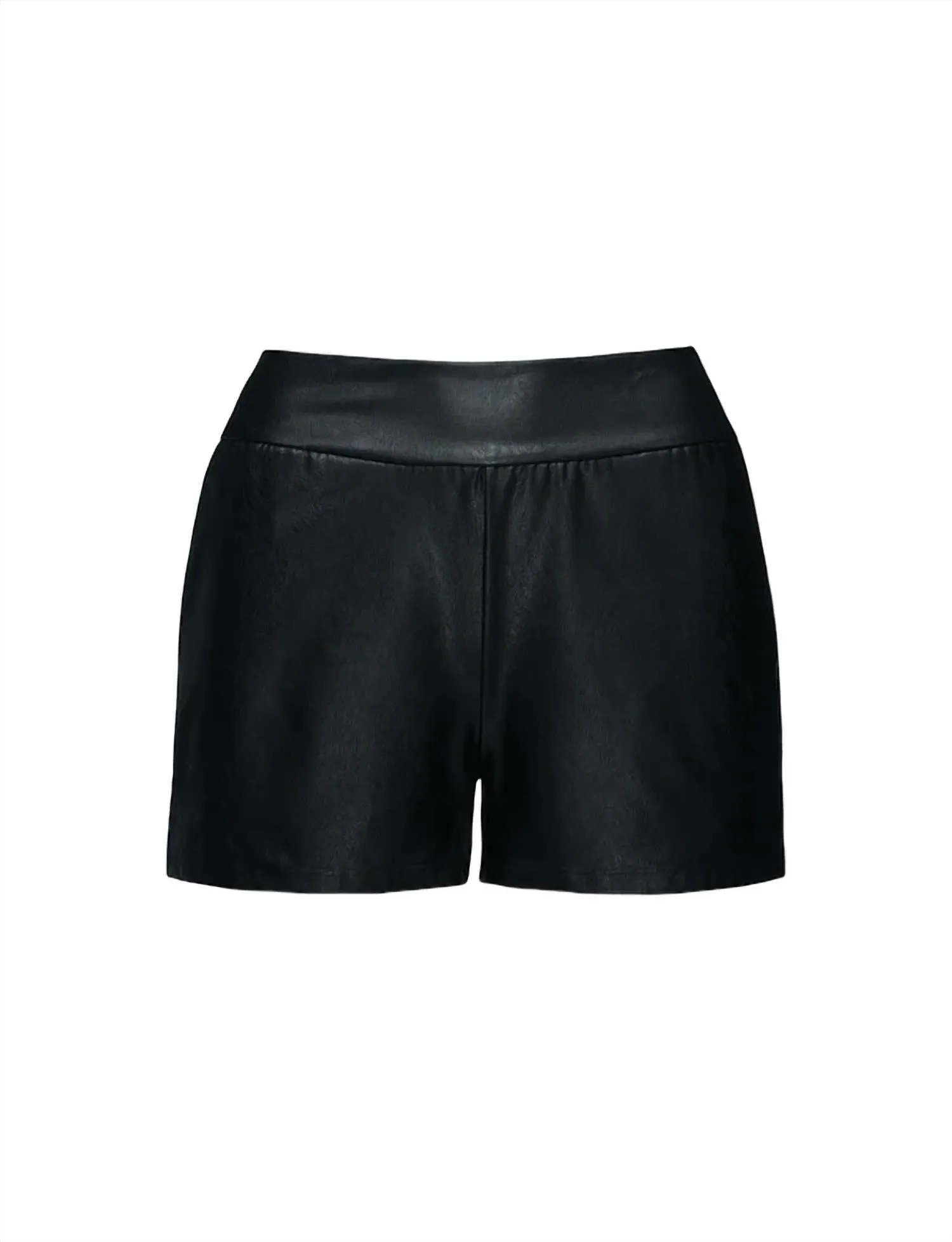Faux Leather Relaxed Short In Black