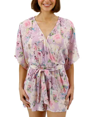 Floral Romper In Purple