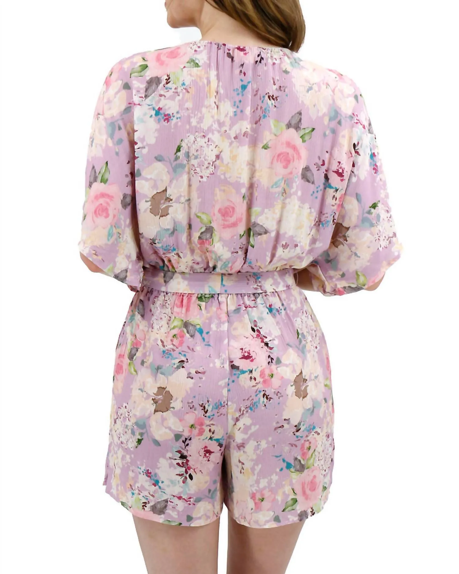 Floral Romper In Purple