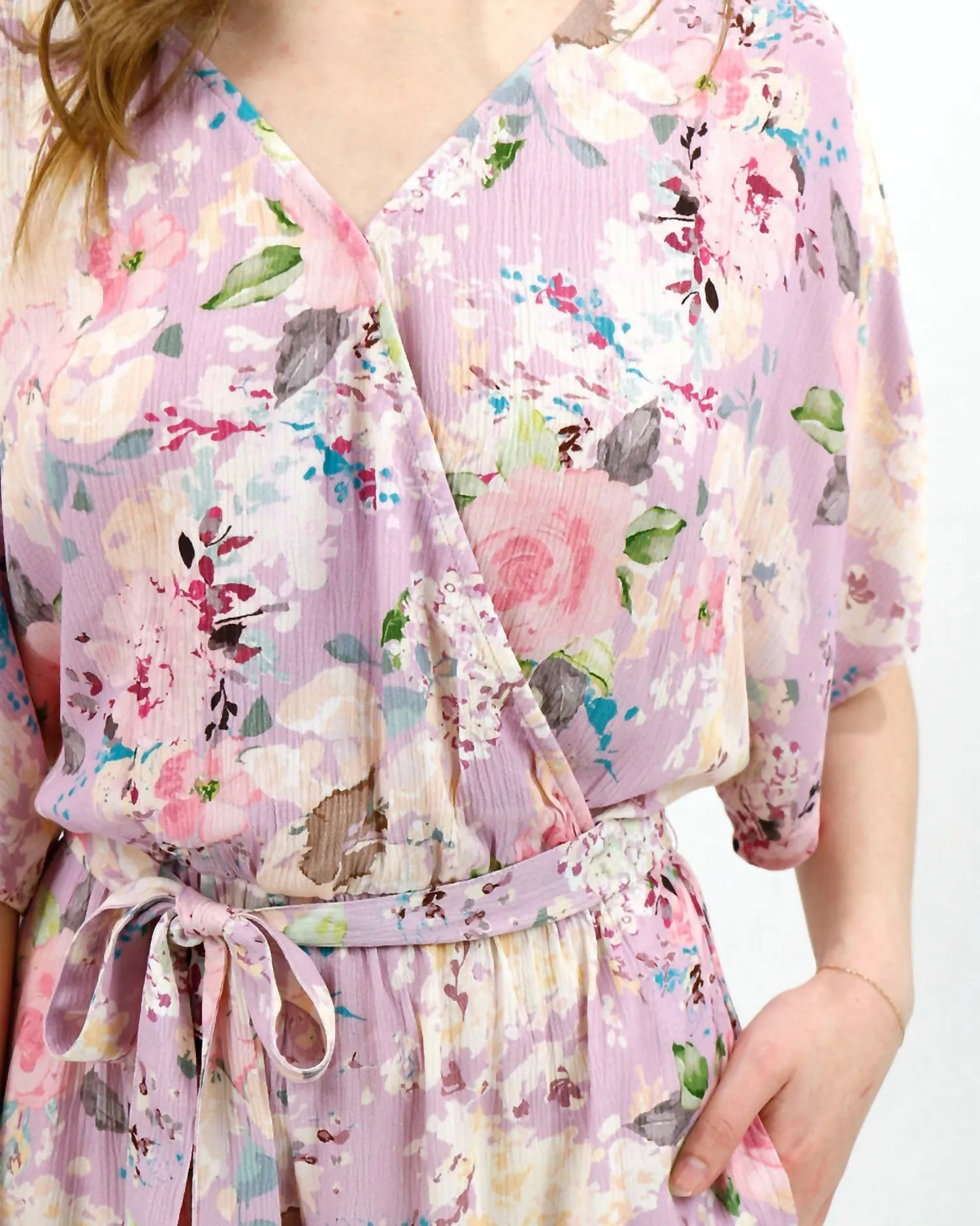 Floral Romper In Purple