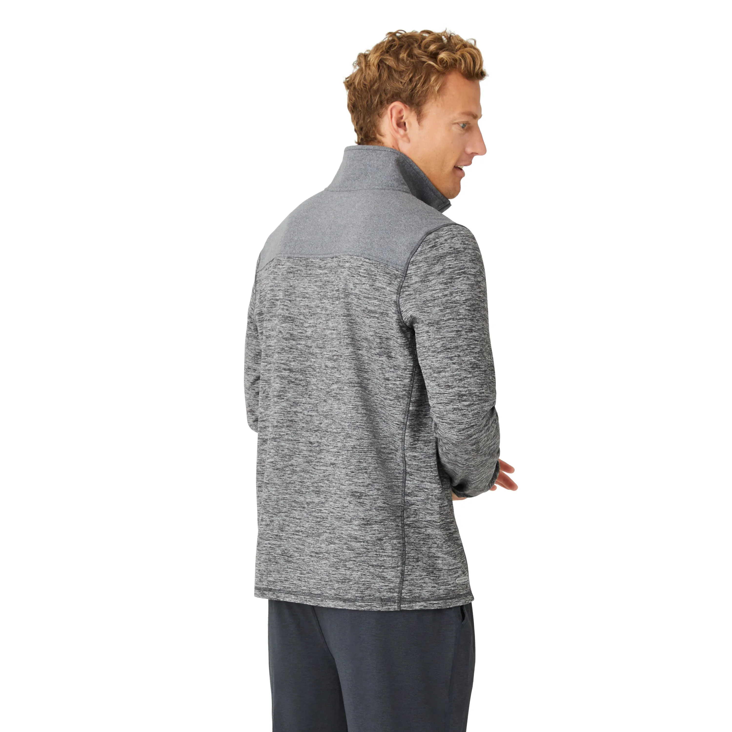 Free Country Men's Sueded Spacedye 1/2 Zip Colorblock Mock Neck Shirt