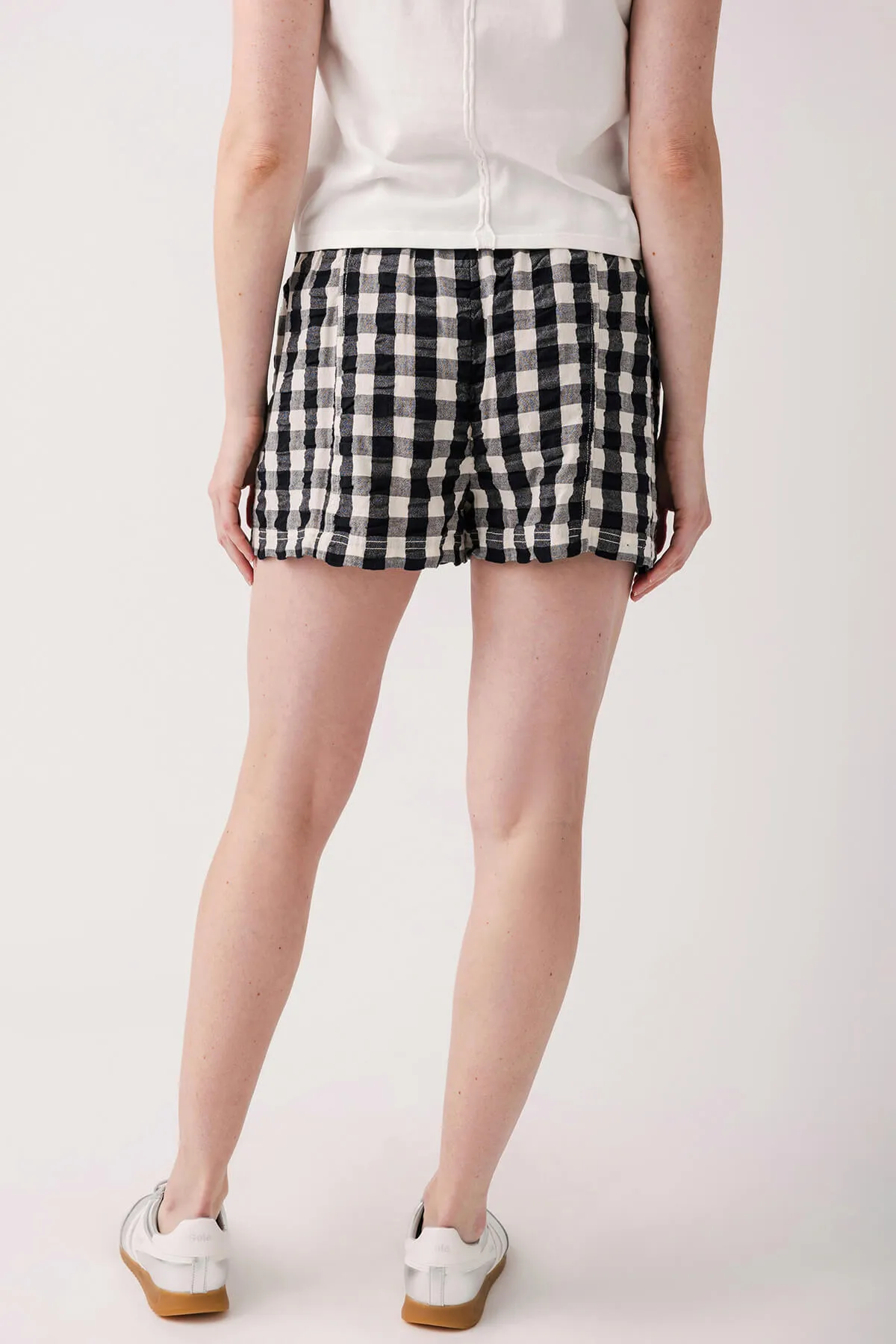 Free People Get Free Seersucker Pull On Shorts