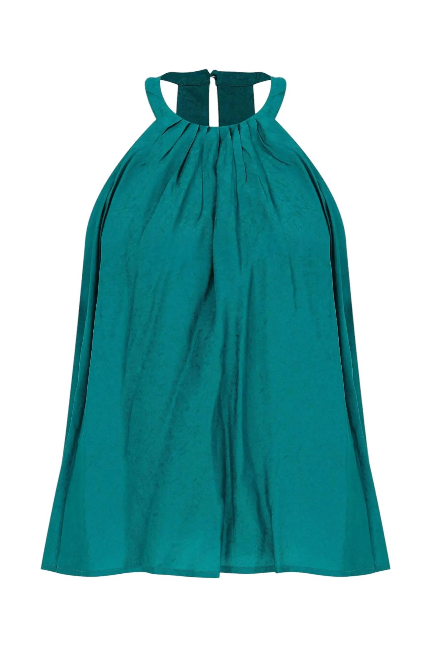 Halter Neck Sleeveless Shirt In Green