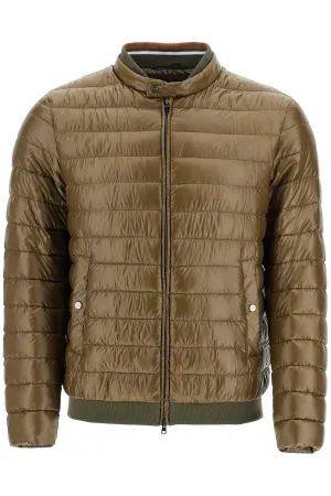 Herno Men's Military  Down Jacket In Polyamide With High Collar