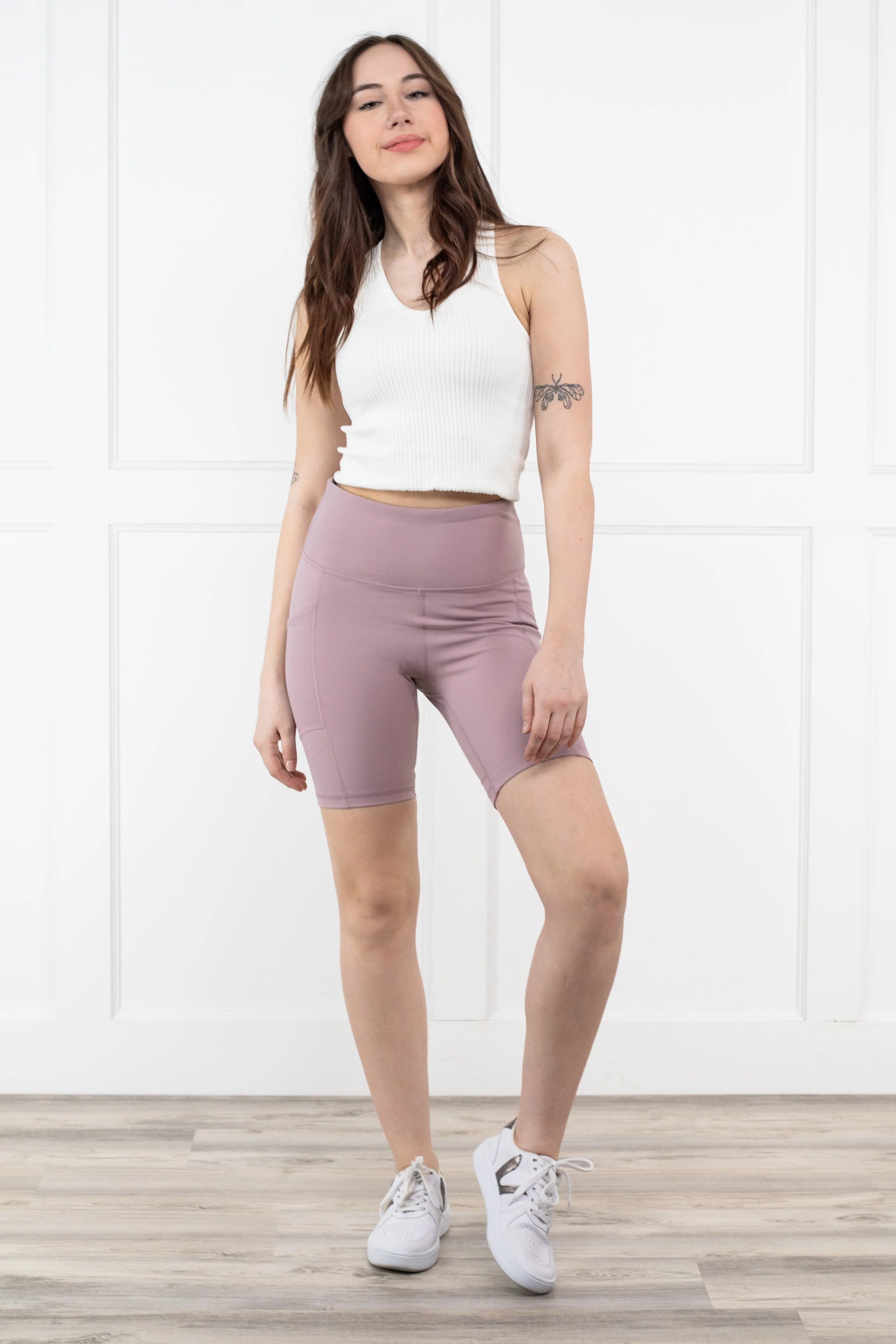 High-Impact Women's High-Waistband Biker Shorts