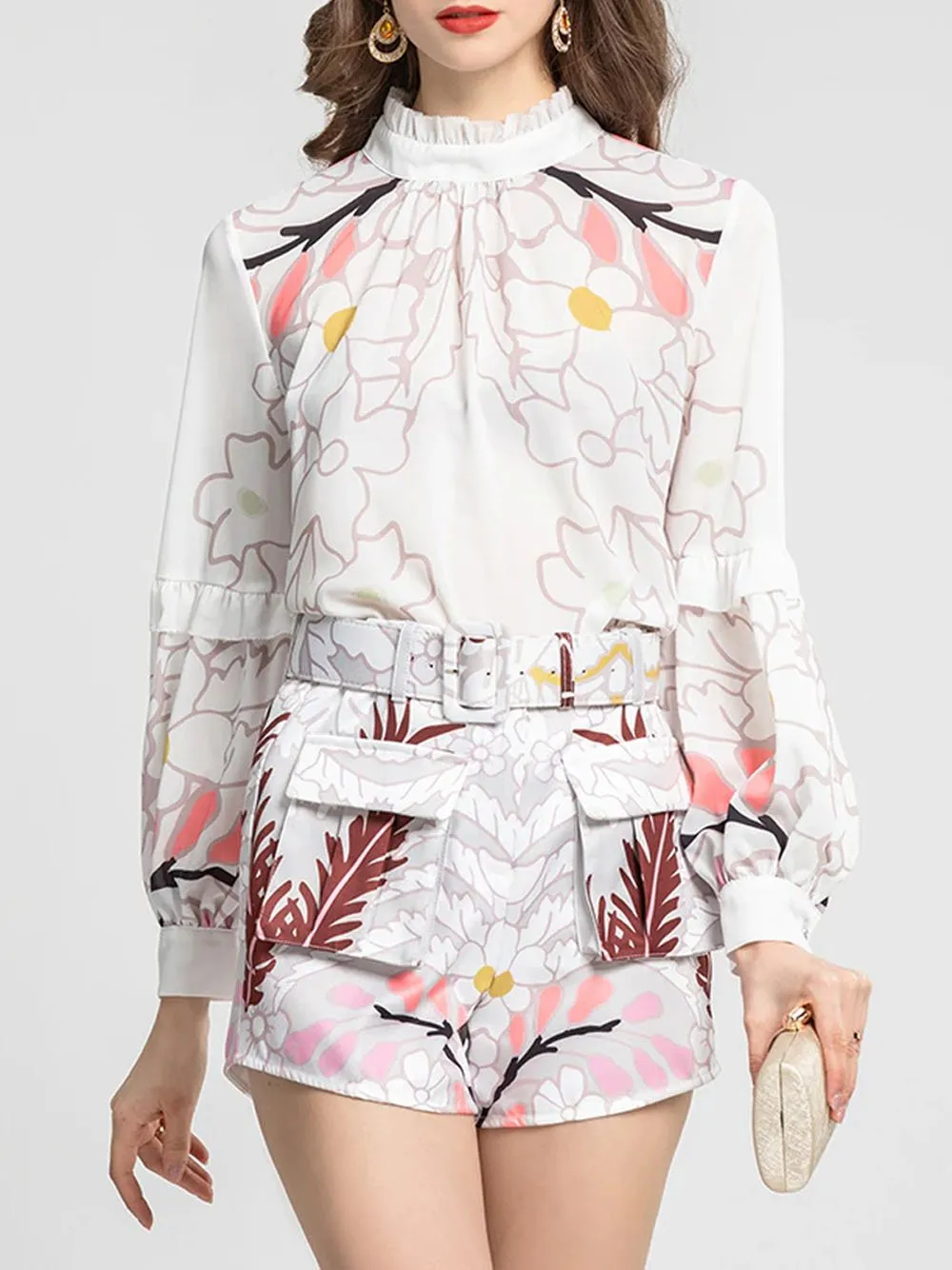 HONEY Blouse & Shorts Set