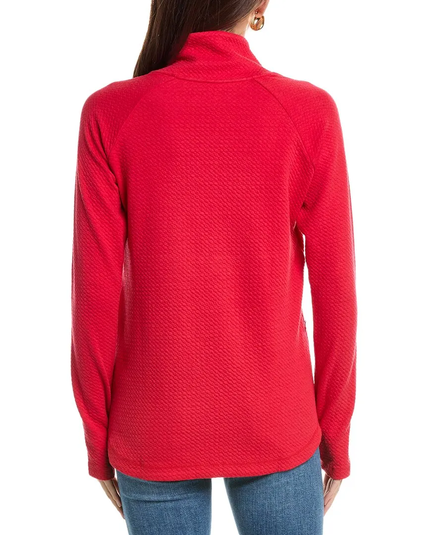 IBKUL Popcorn Stitch Asymmetrical Zip Pullover