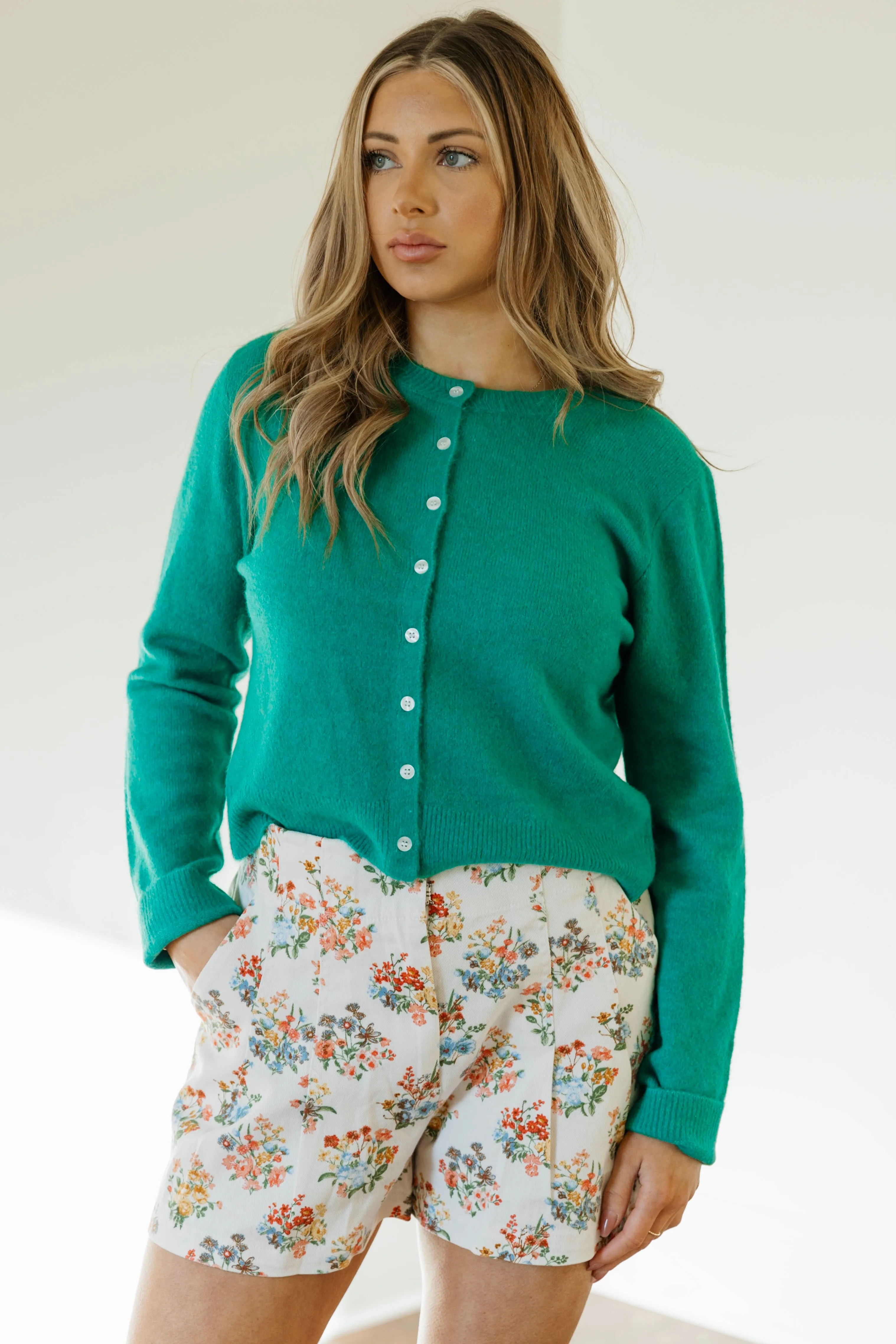 Iris Floral Pleated Shorts