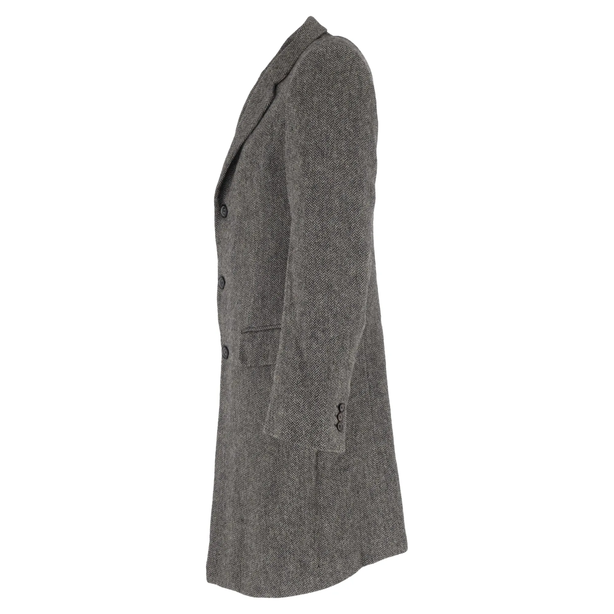 Jil Sander Long Coat in Grey Wool
