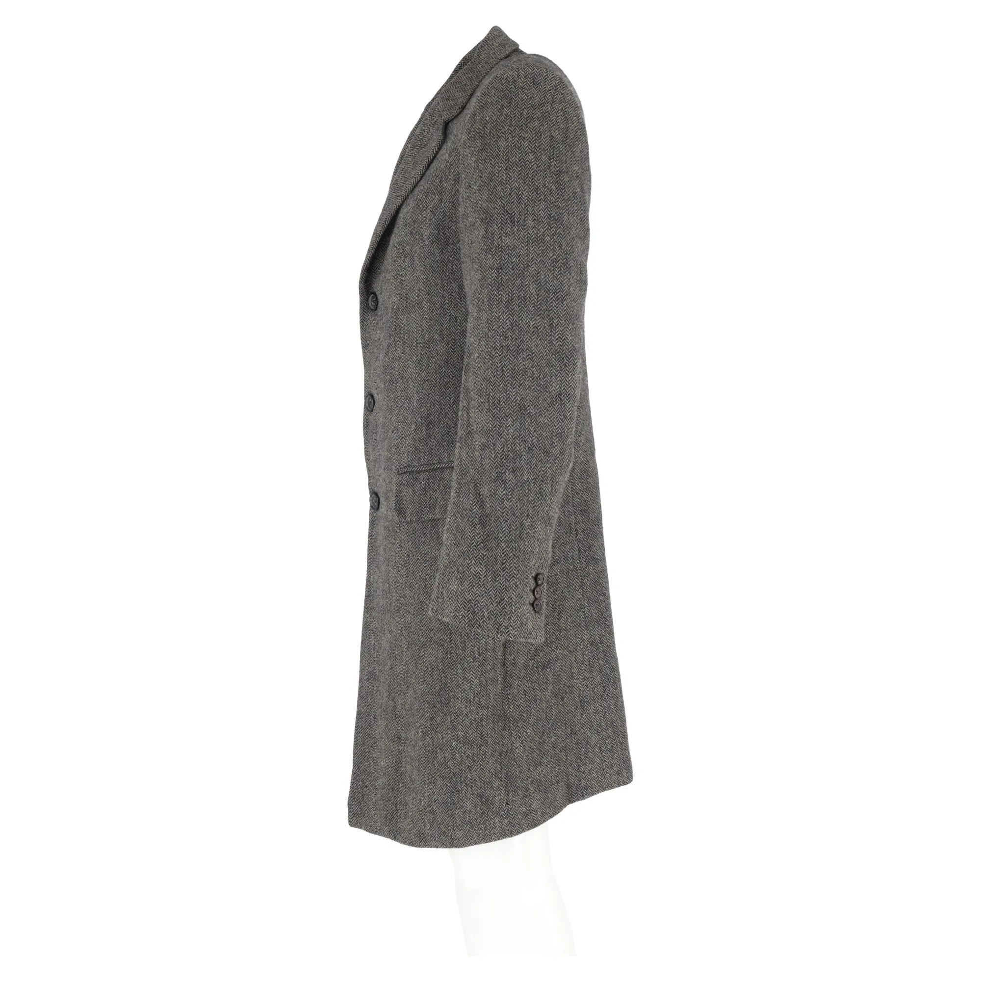 Jil Sander Long Coat in Grey Wool