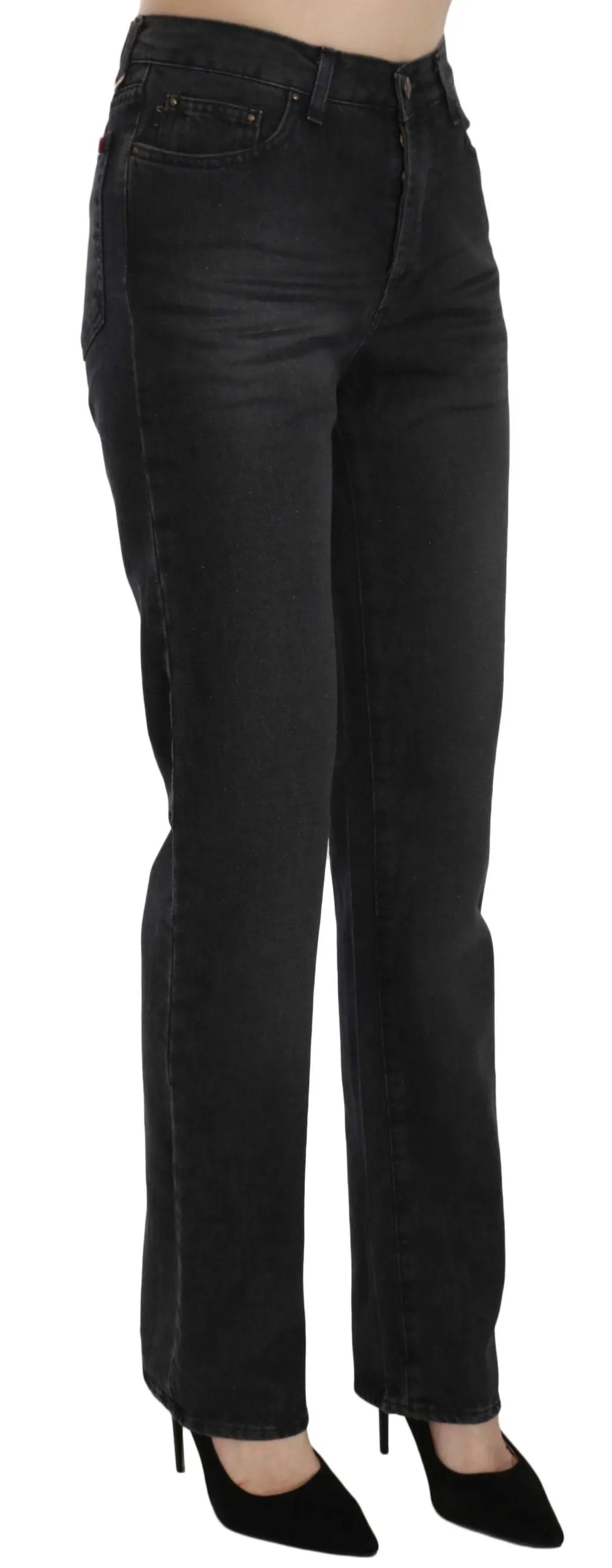 Just Cavalli  Washed High Waist Straight blue Pants Women's Jeans