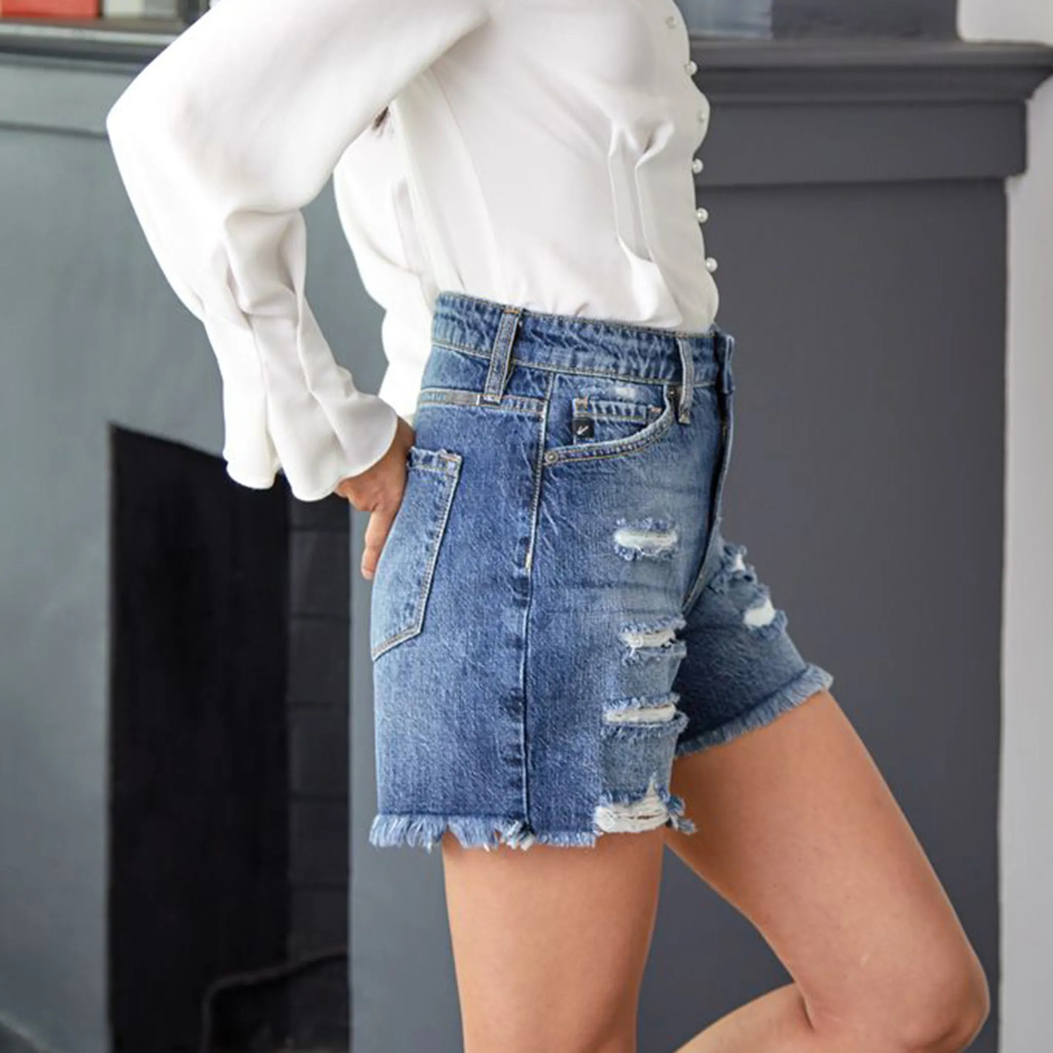 KanCan Jansen Ultra High Rise Boyfriend Shorts