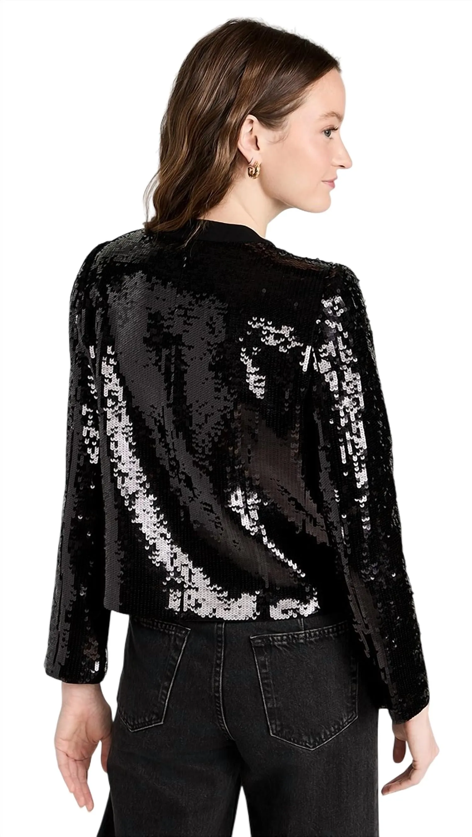 Katherine Sequin Jacket In Black