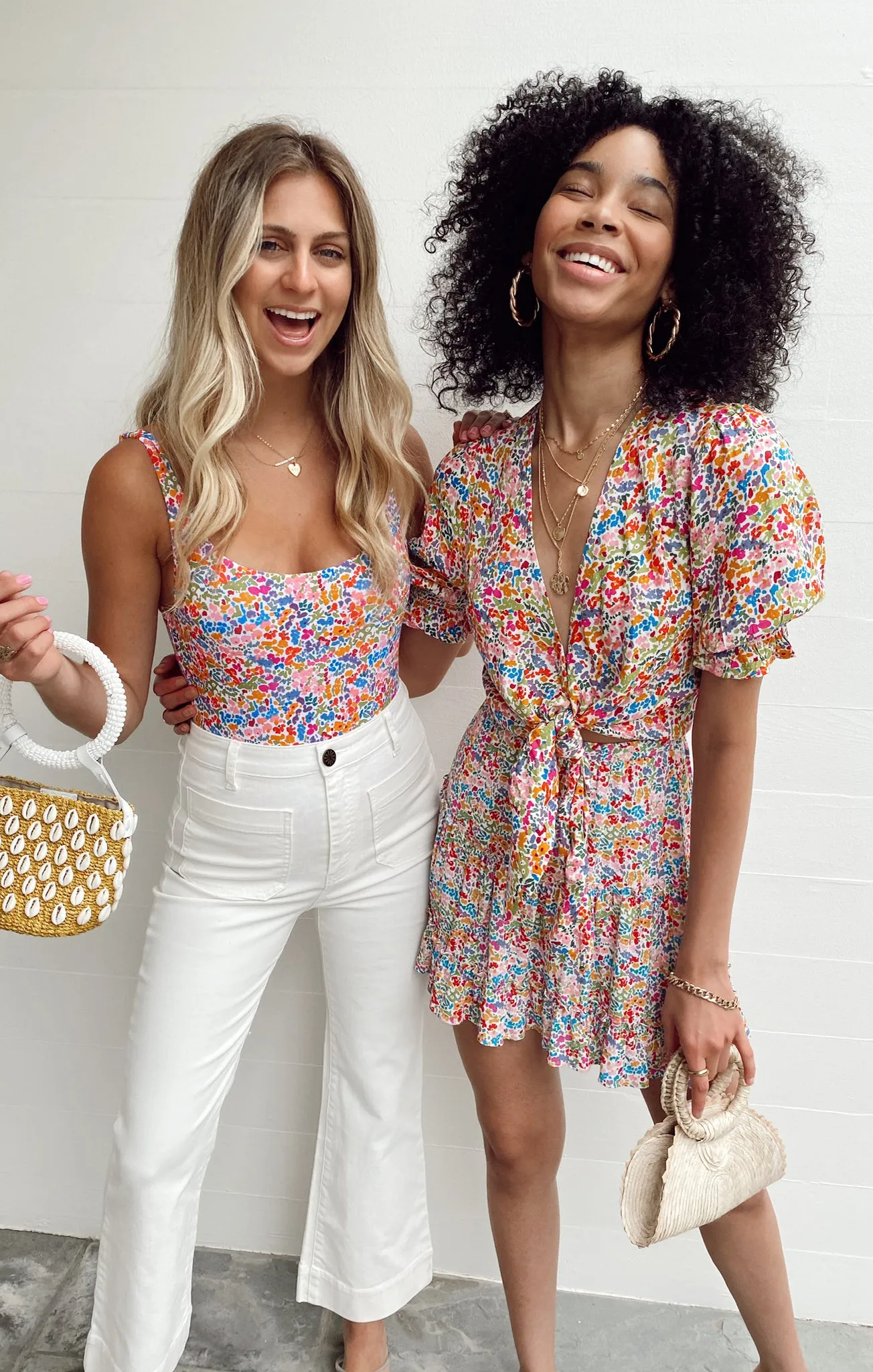 Kimmy Tie Top ~ Rainbow Fields