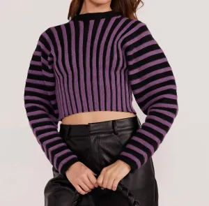 Layla Rib Sweater In Purple