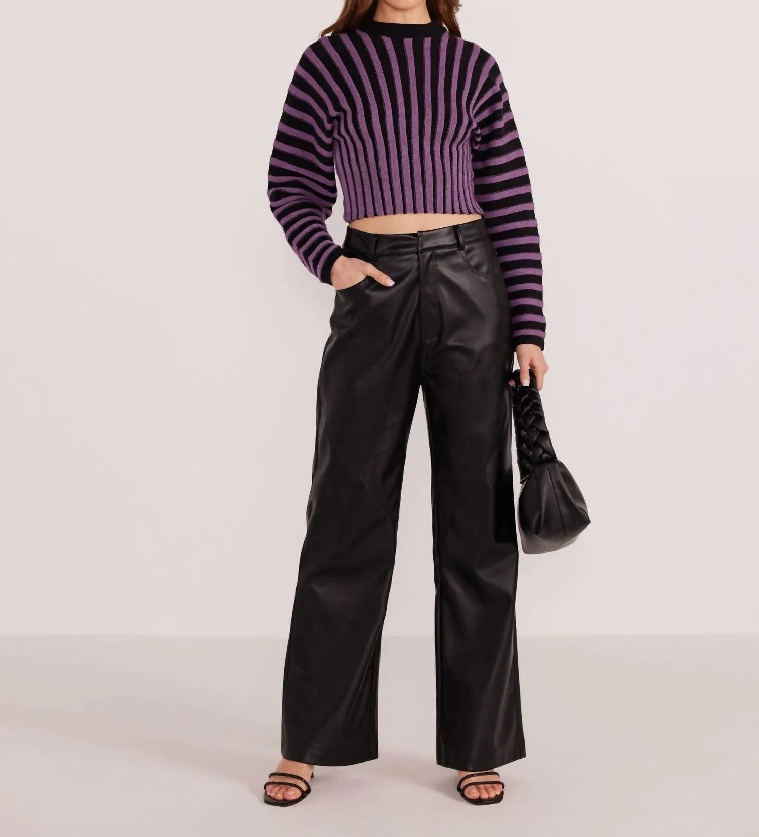 Layla Rib Sweater In Purple