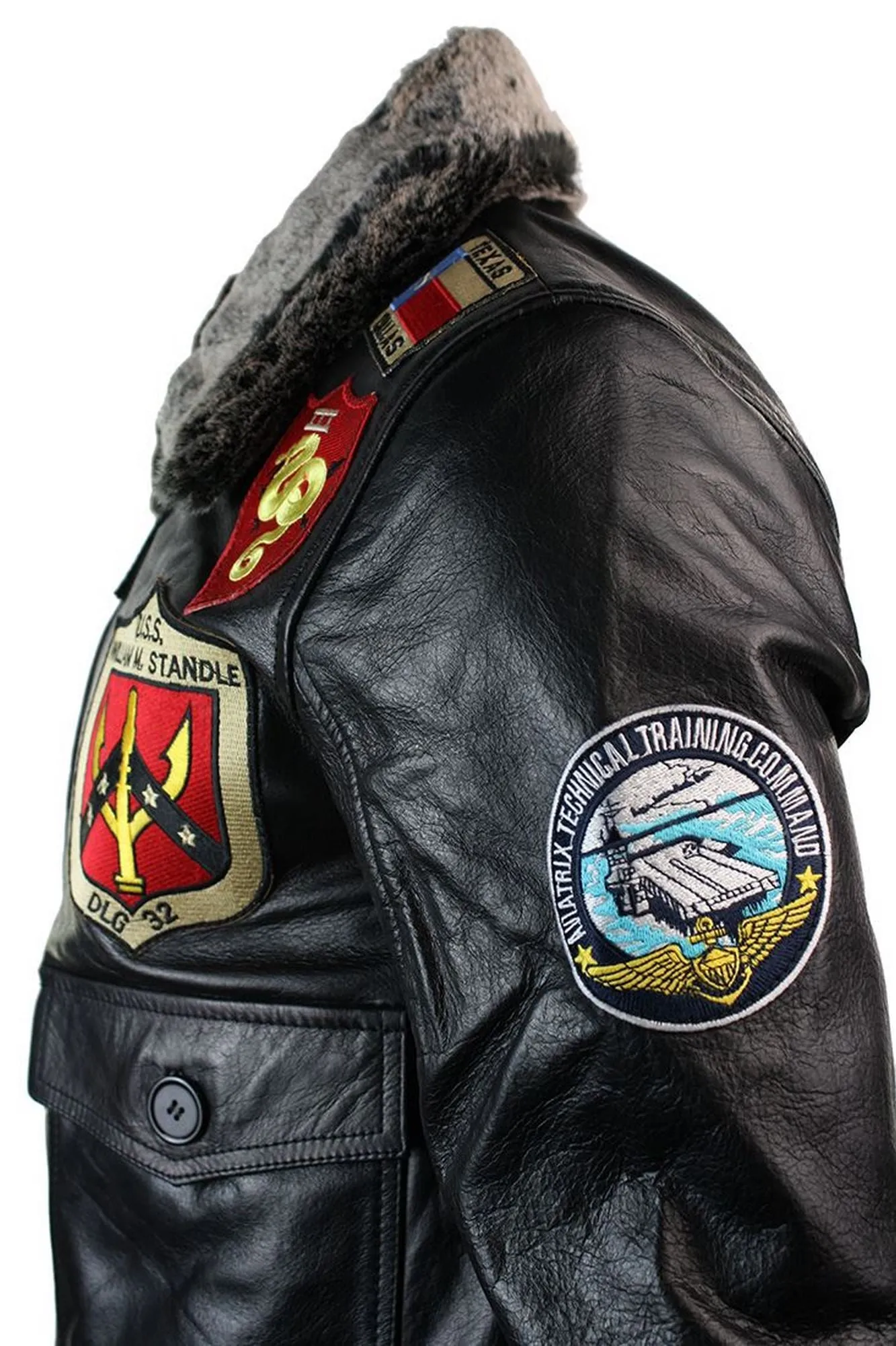 Leather Aviator Pilot Bomber Jacket