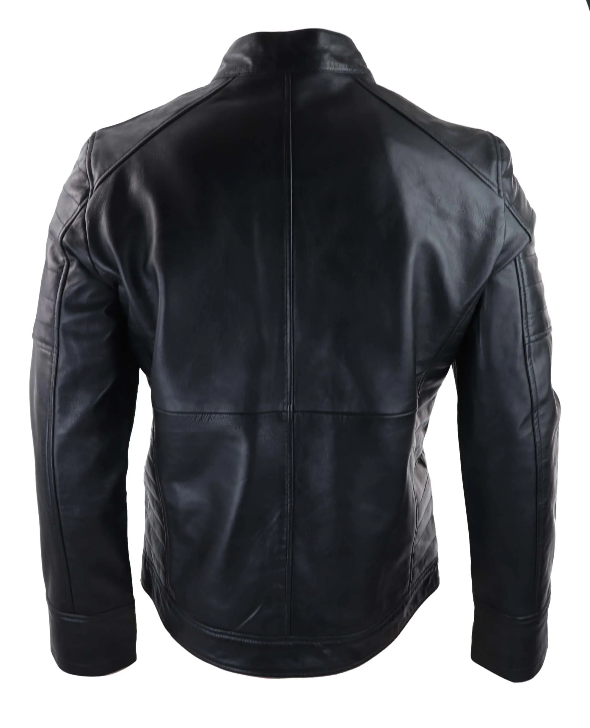 Leather Short Zipped Biker Jacket