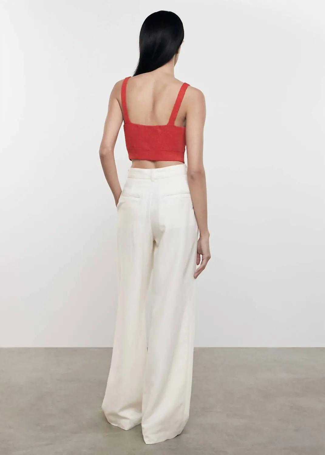 Linen Knit Bralette In Poppy