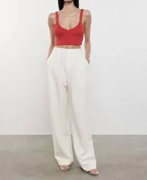 Linen Knit Bralette In Poppy