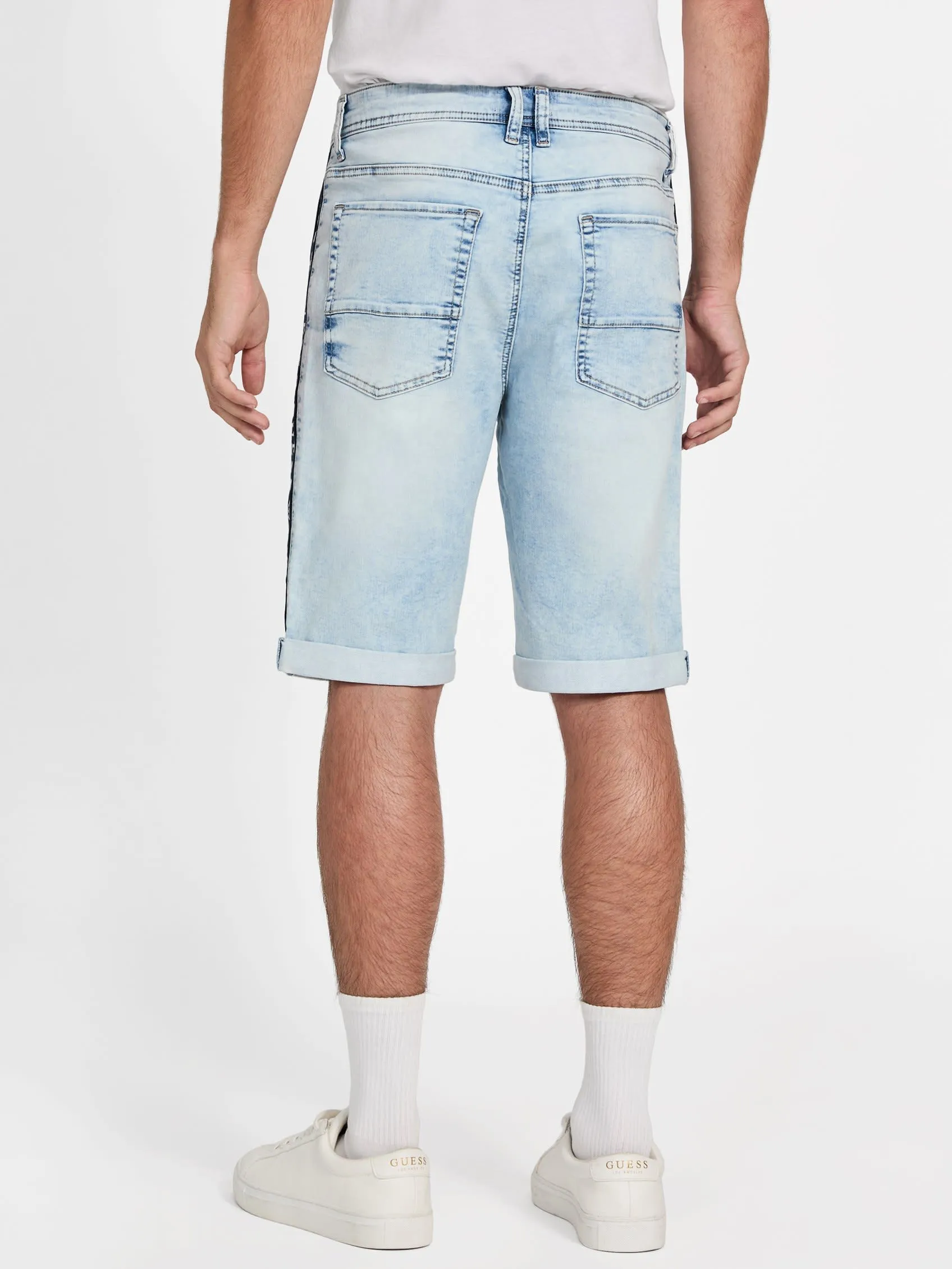 Linus Logo Knit Denim Shorts