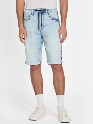 Linus Logo Knit Denim Shorts