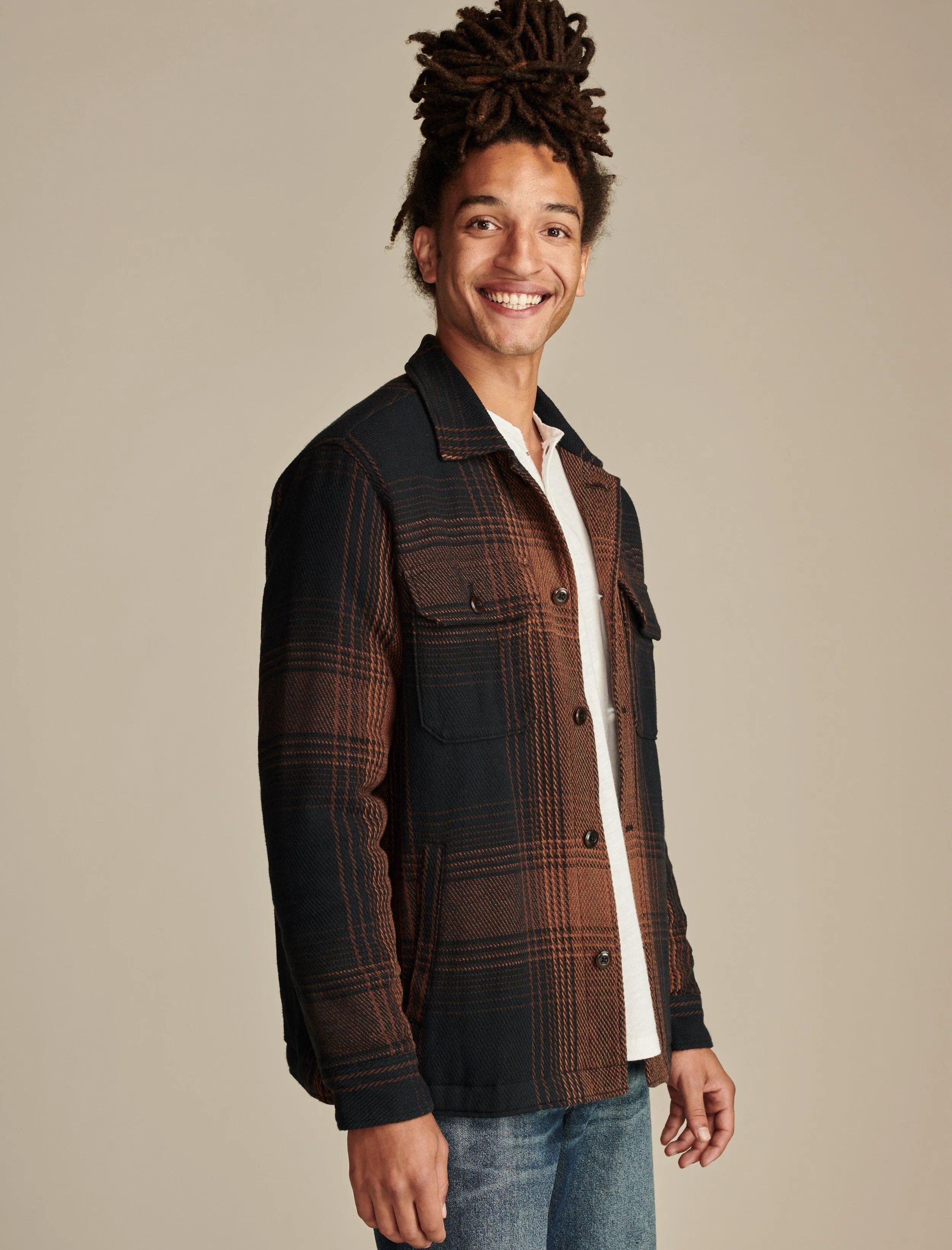 Lucky Brand Men's Plaid Shirt Jacket
